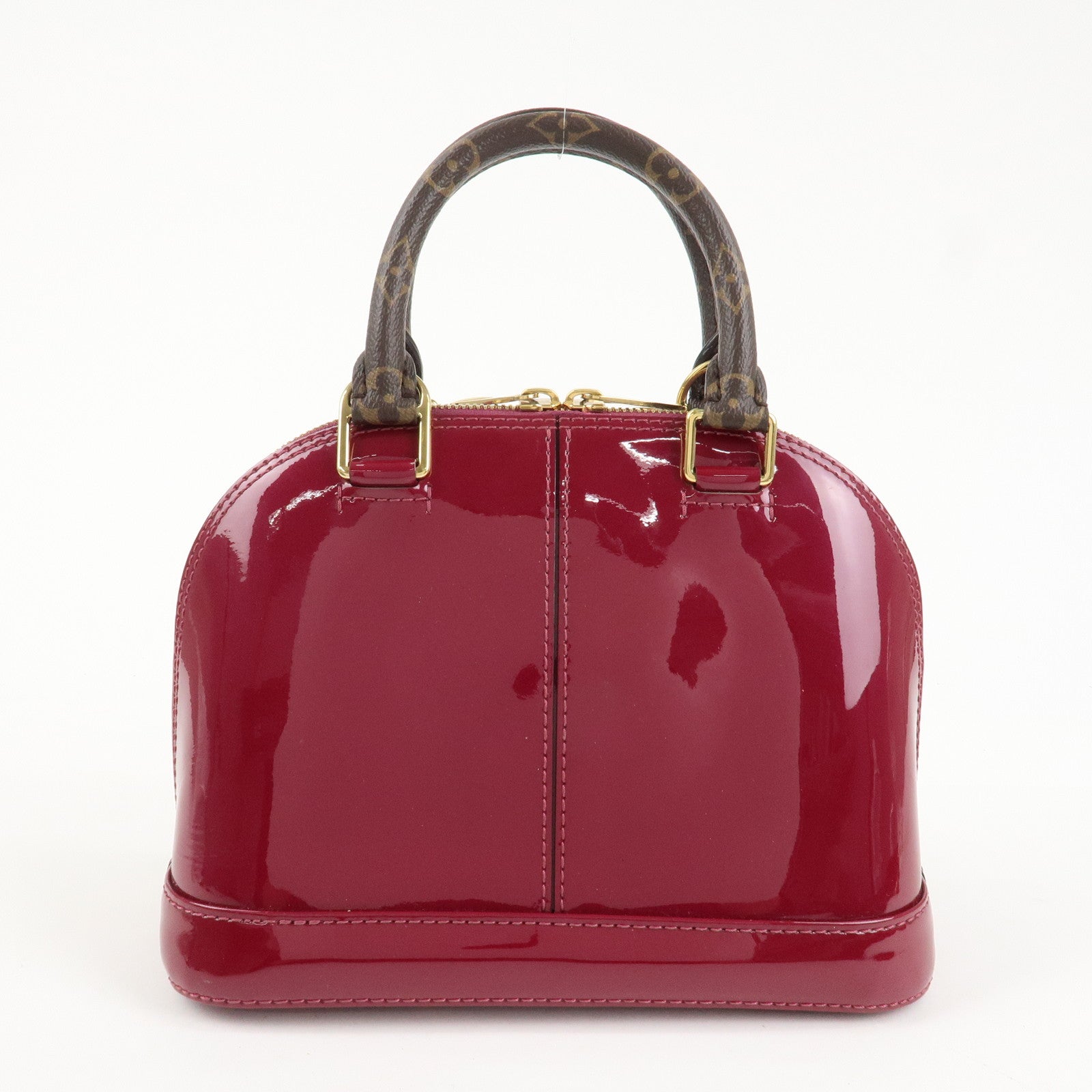 Louis Vuitton Monogram Vernis Alma BB 2Way Hand Bag Magenta M54785 Used