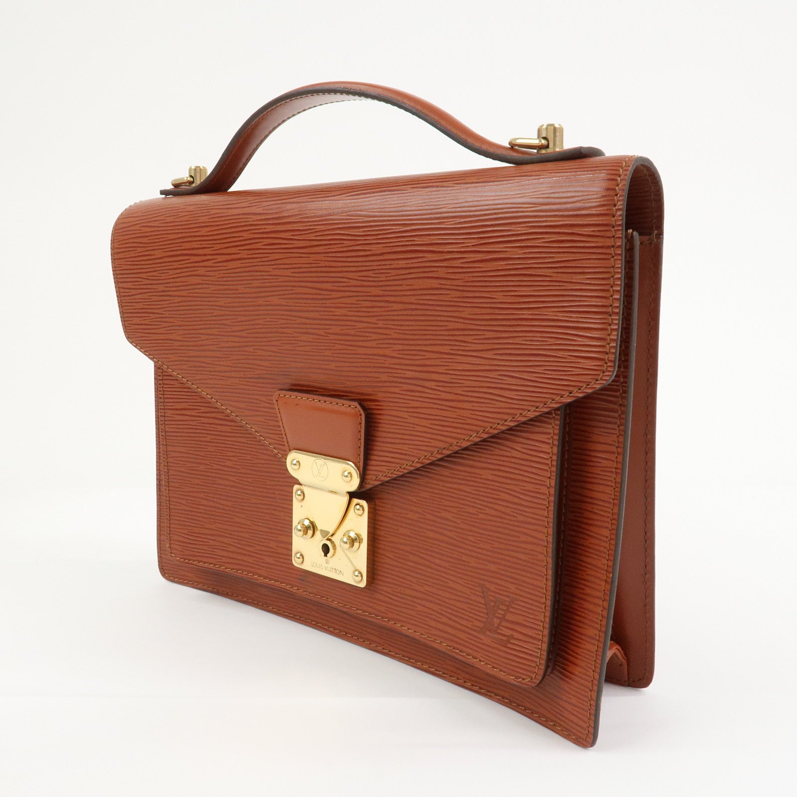 Louis Vuitton Epi Monceau 2way Bag Hand Bag Kenya Brown M52123