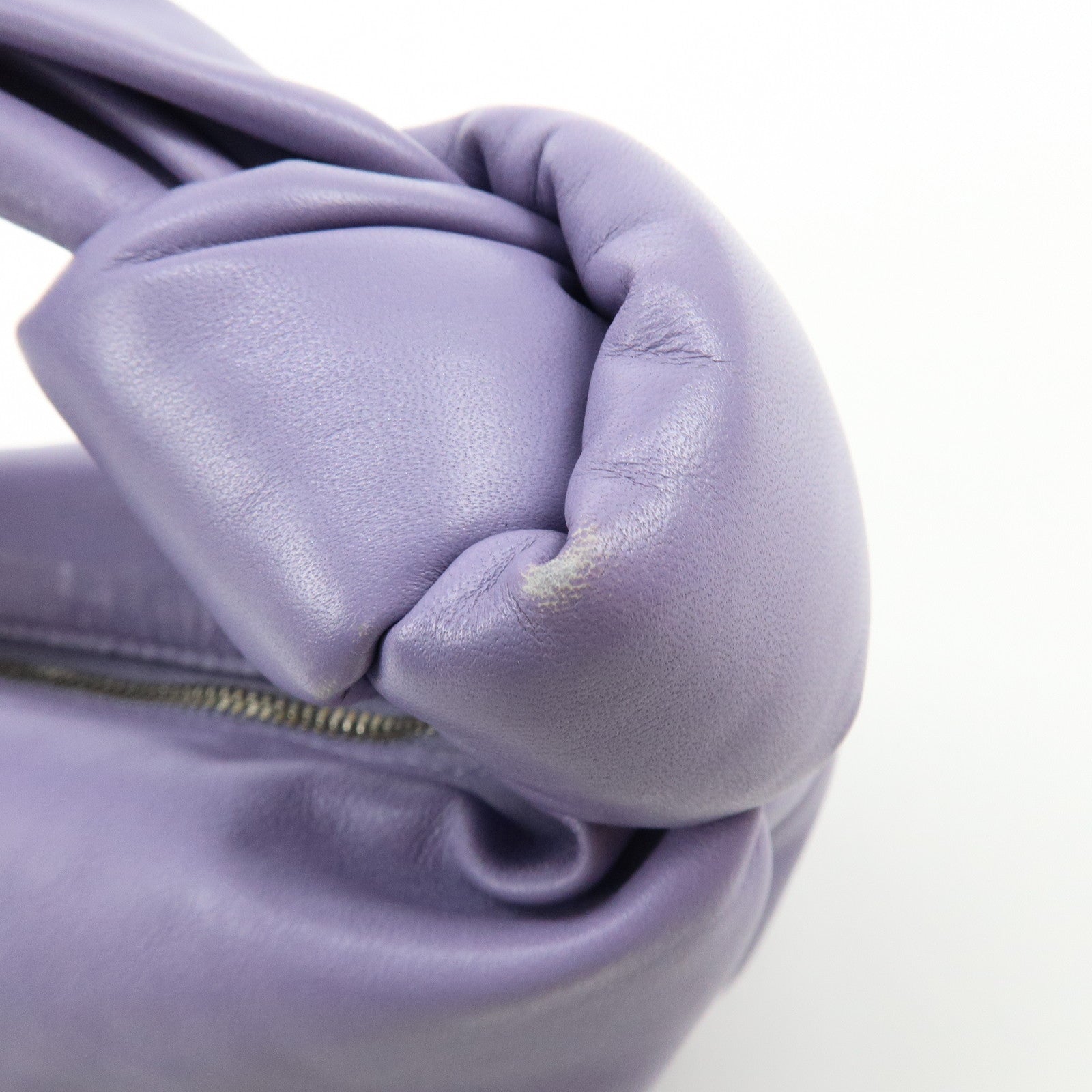 BOTTEGA VENETA Double Knot Leather Hand Bag Purple