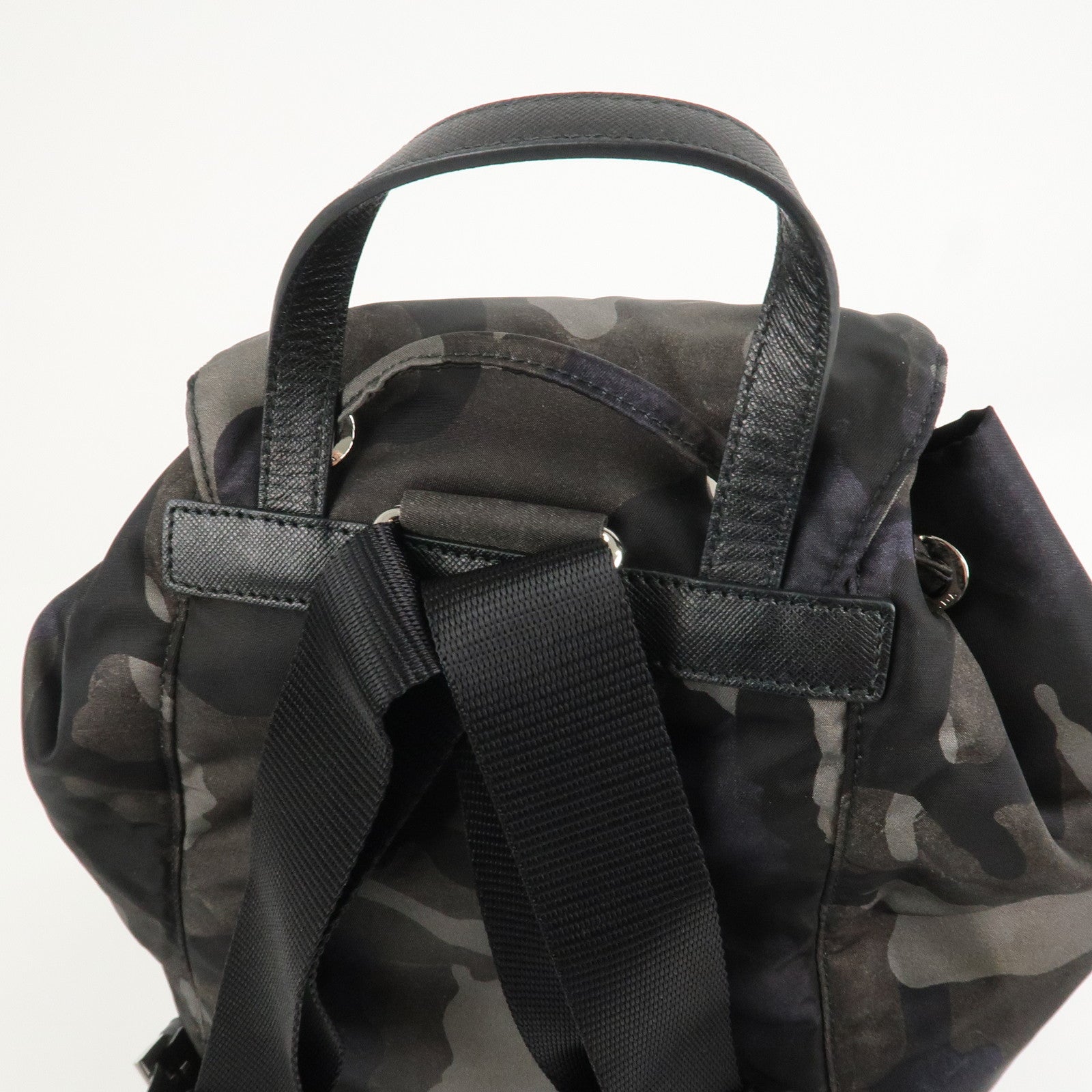 PRADA Triangle Logo Nylon Camouflage Backpack Ruck Sack BZ0032