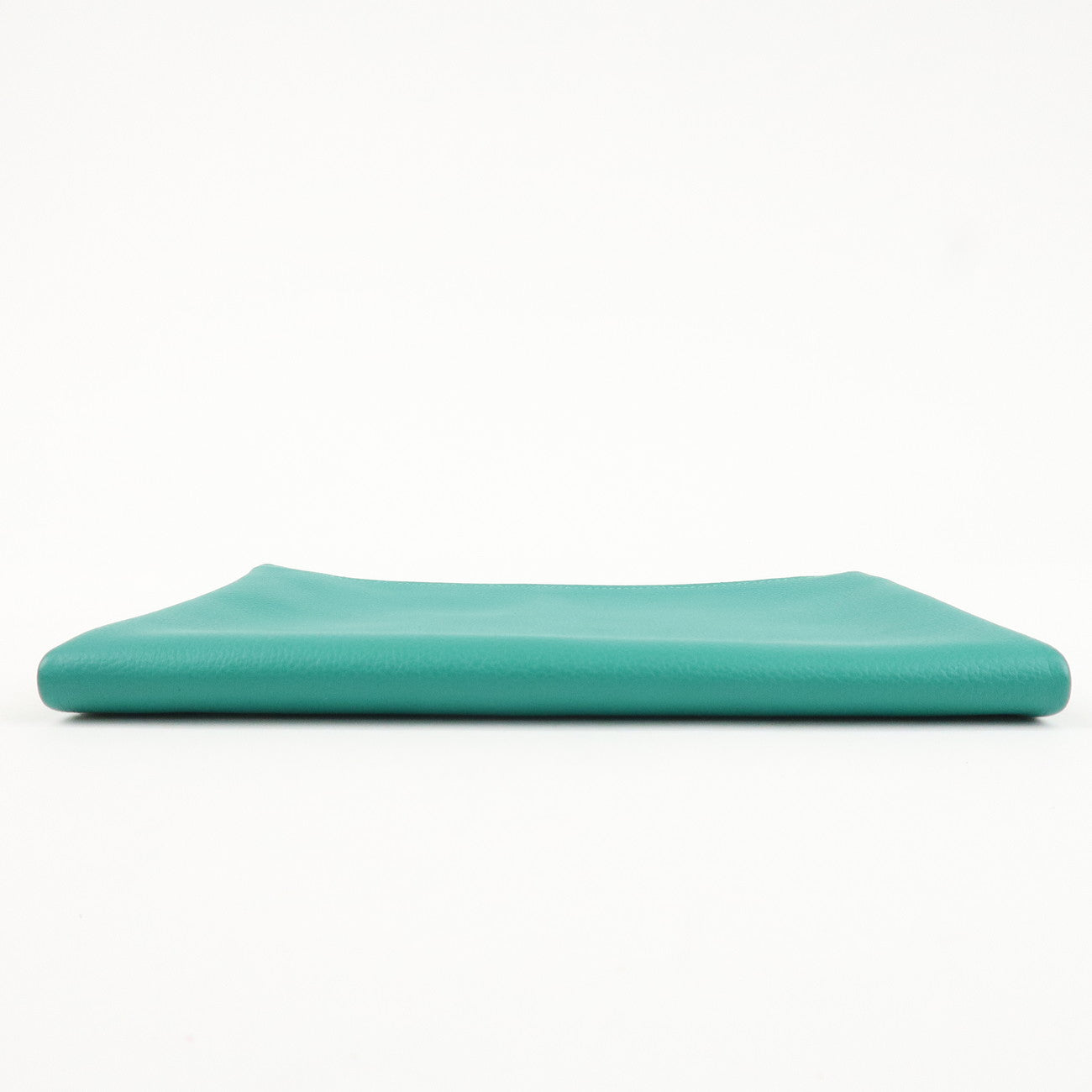 HERMES Atout GM Leather Pouch Emerald Green Used