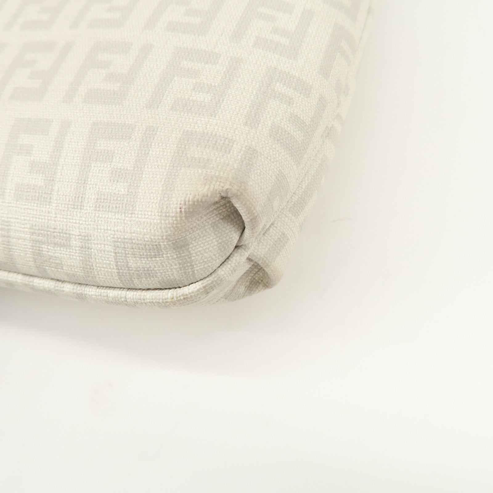 FENDI Zucchino PVC Leather Shoulder Bag Crossbody Bag White 8BT075