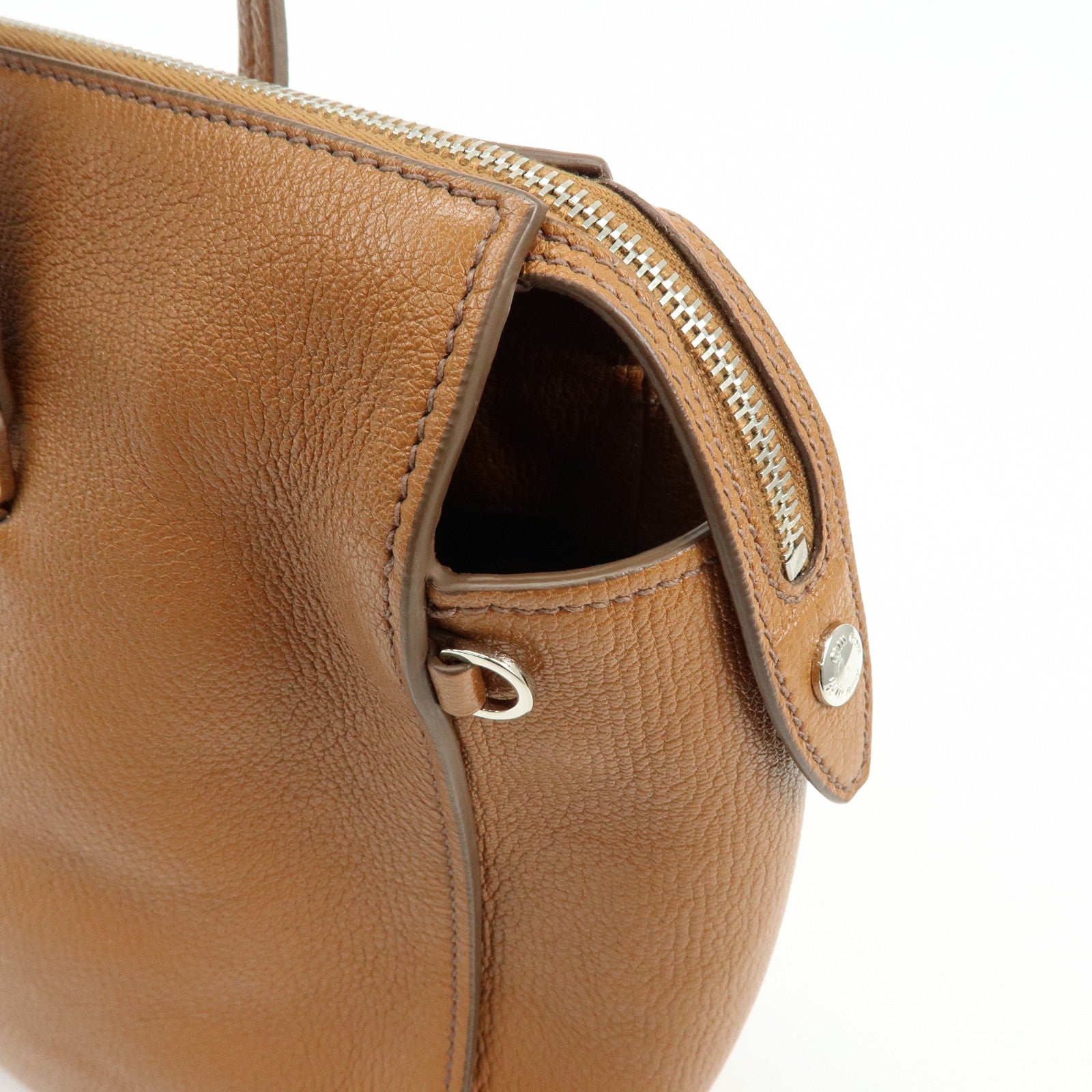 MIU MIU Madras Leather 2Way Bag Hand Bag Shoulder Bag Brown 5BB004