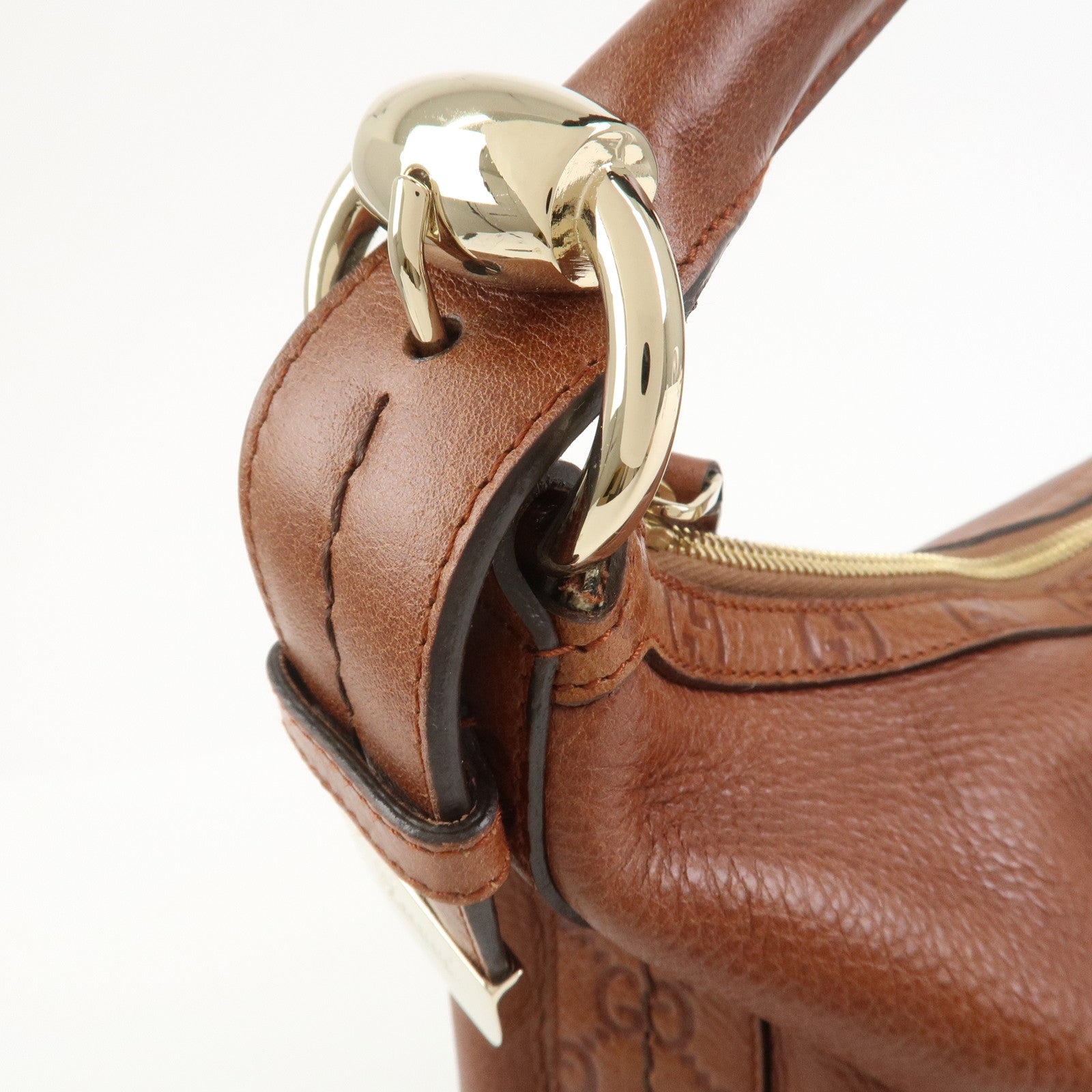 GUCCI Guccissima Leather Shoulder Bag Hand Bag Brown 181515