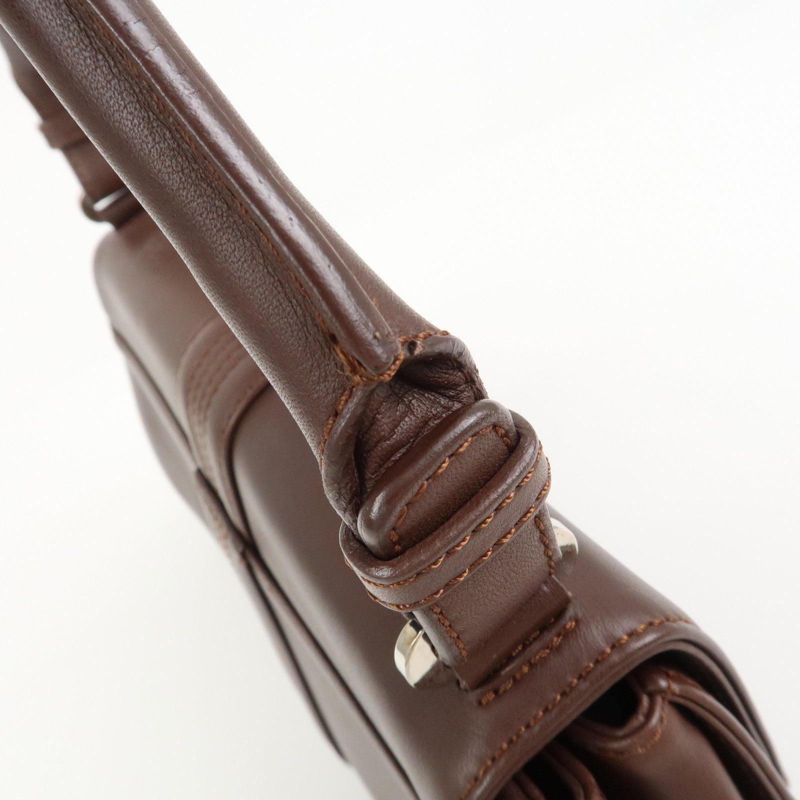 LOEWE Anagram Leather Hand Bag Shoulder Bag Brown