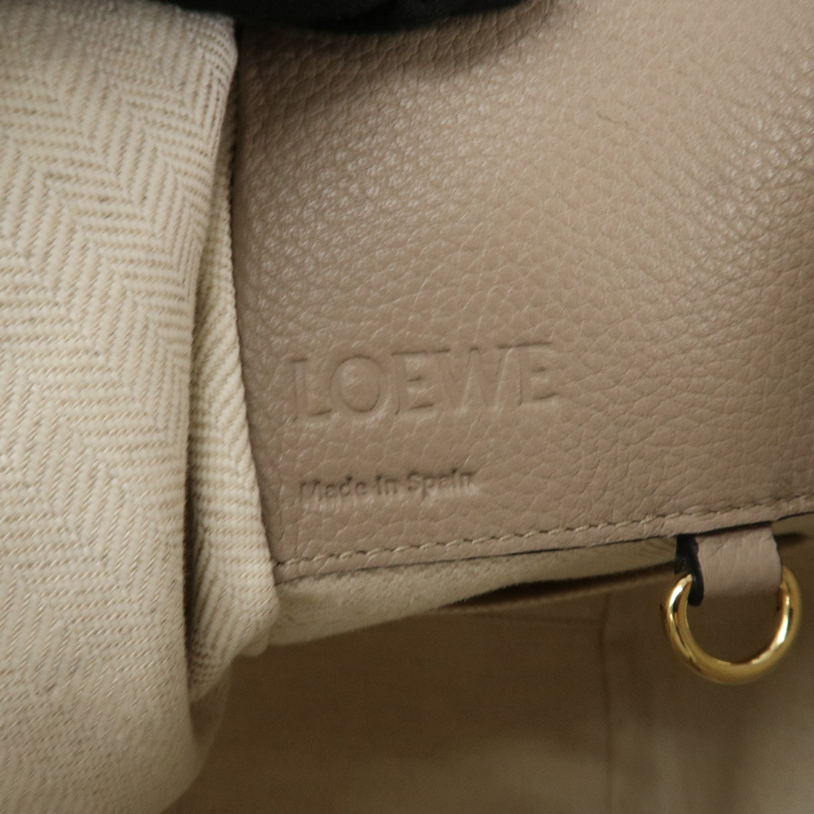 LOEWE Anagram Leather Hammock Small Shoulder Bag Greige Used