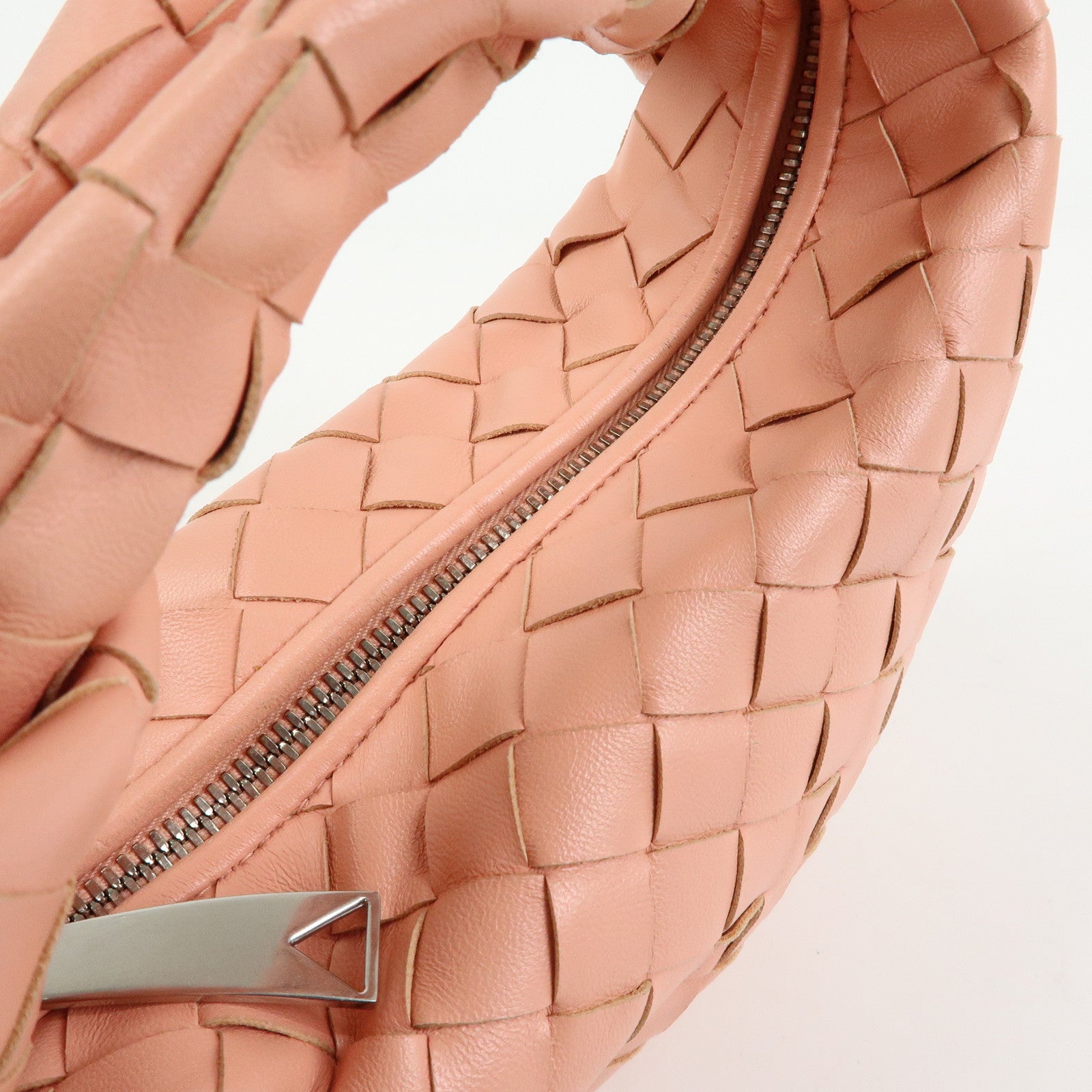 BOTTEGA VENETA Mini Jodie Intrecciato Leather Hand Bag Pink