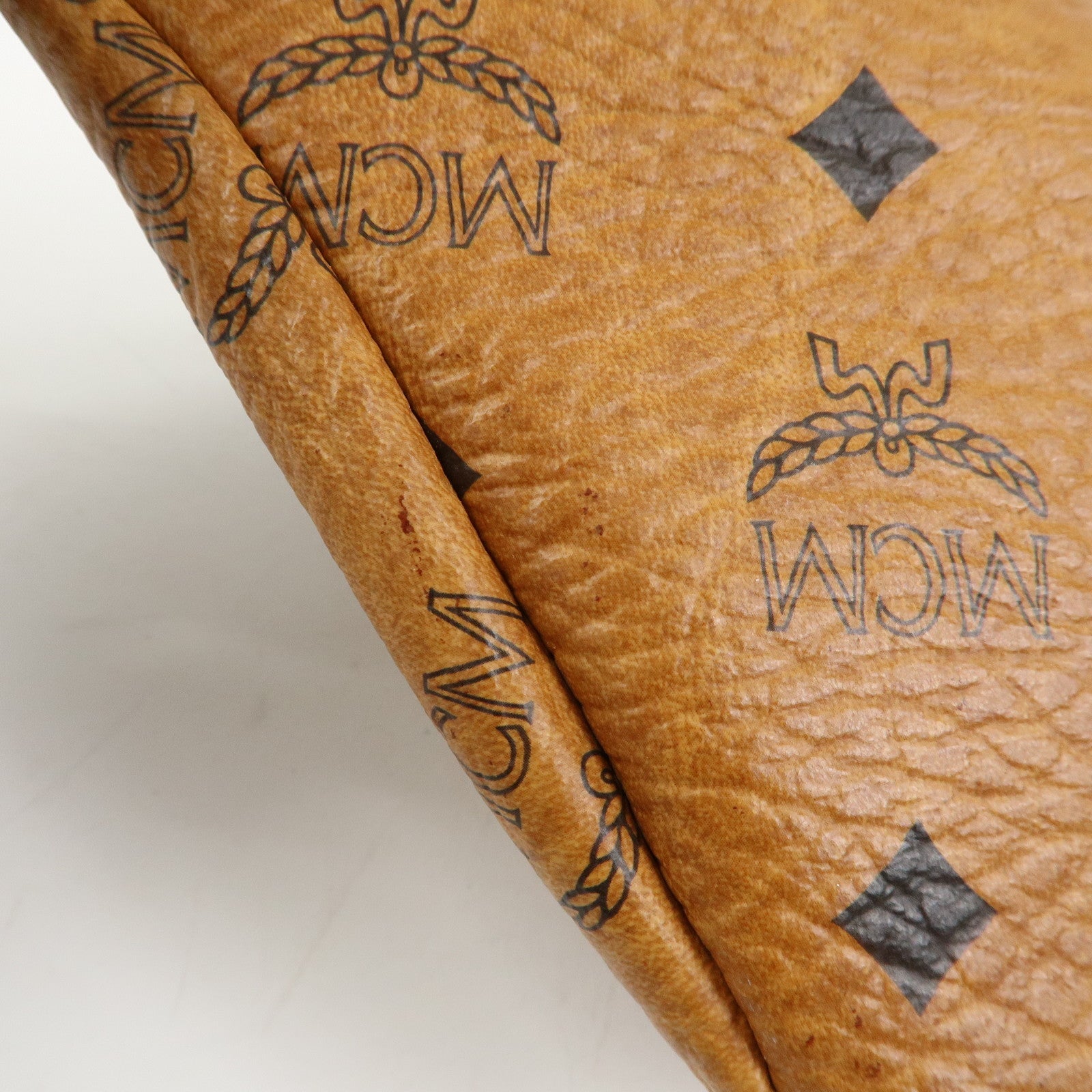 MCM Visetos Leather Waist Bag Waist Pouch Crossbody Bag Brown
