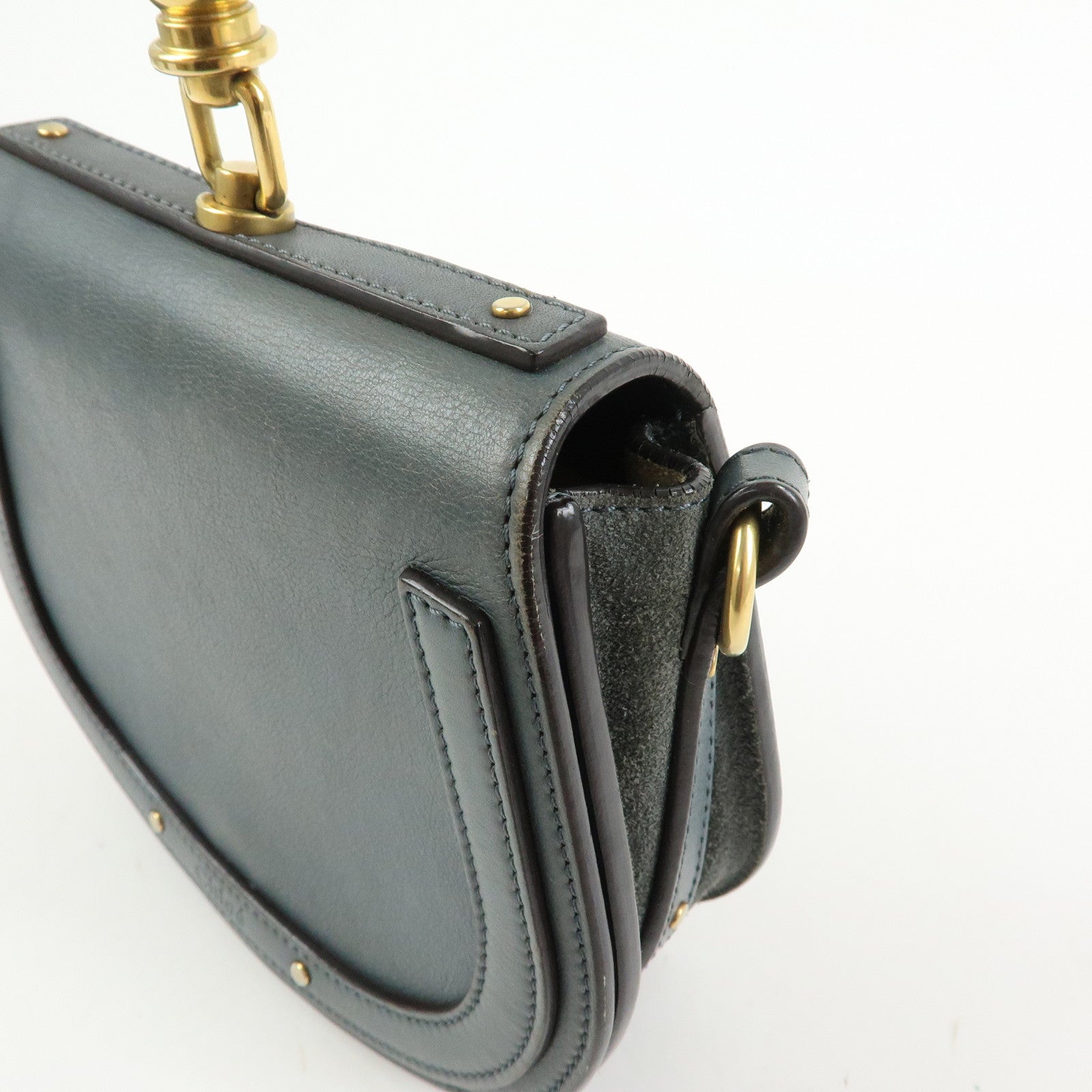 Chloe Nile Leather 2Way Bag Hand Bag Bracelet Bag Blue