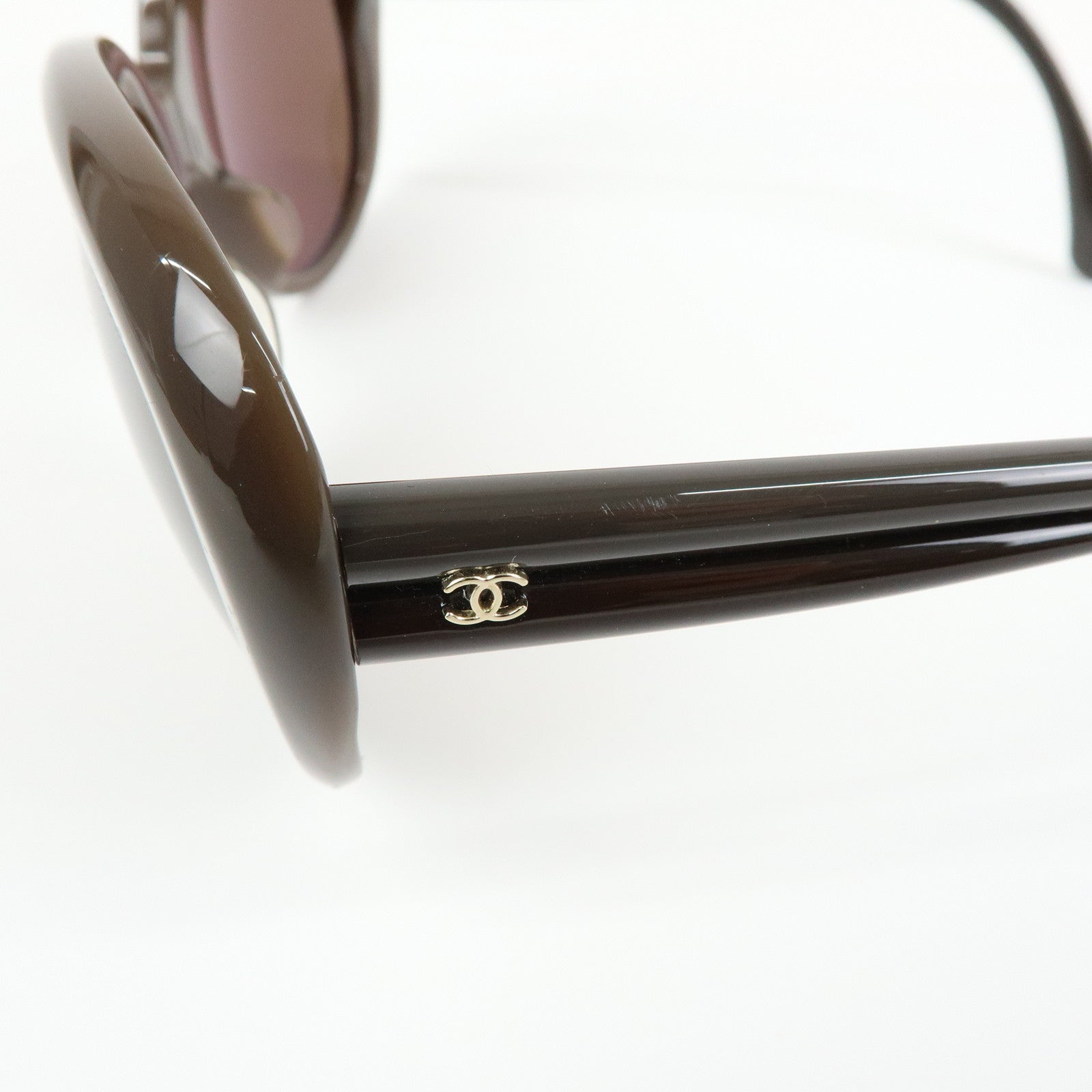 CHANEL COCO Mark Plastic Sunglasses Brown 5312-A 57□18