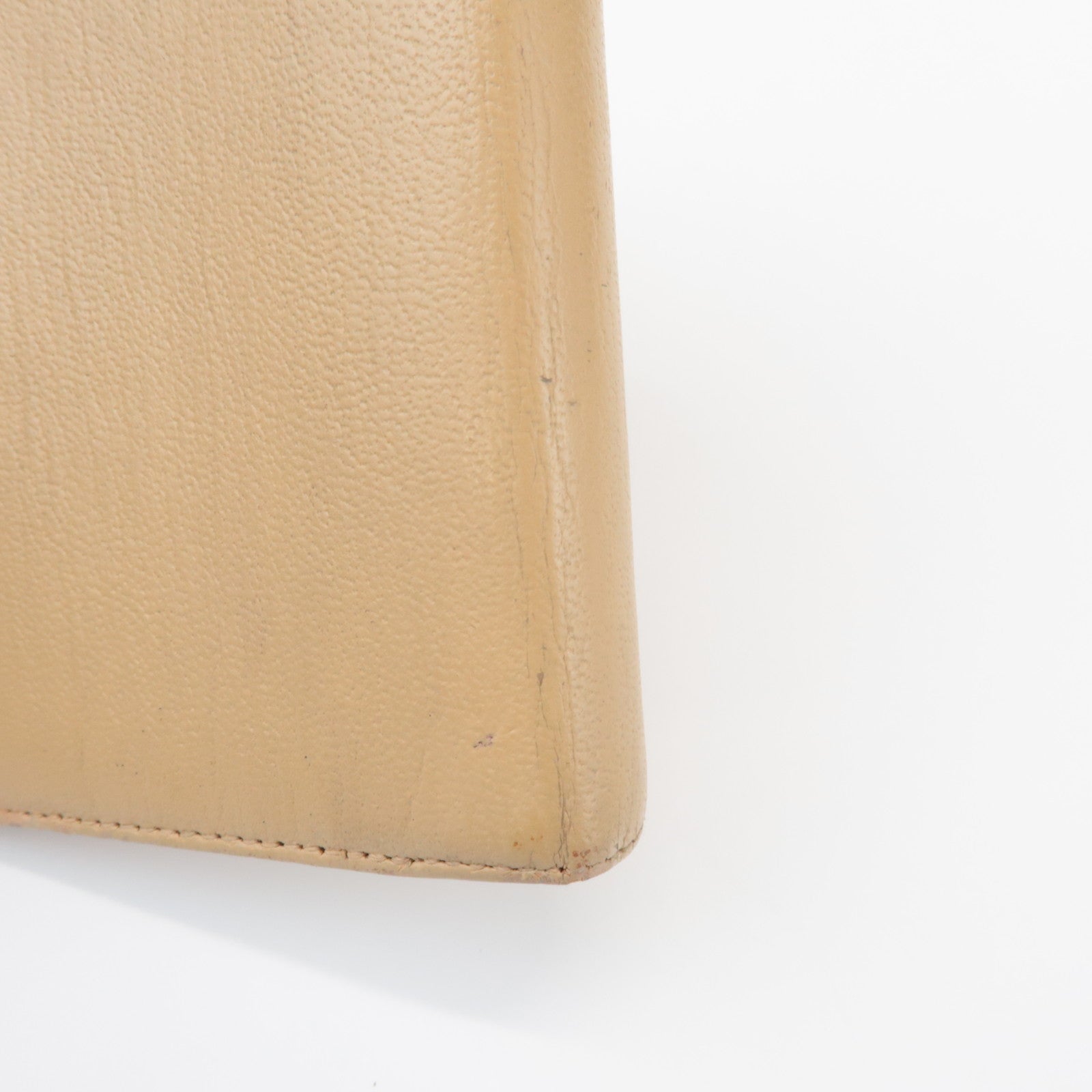 CHANEL COCO Mark Calf Leather Agenda Cover Planner Cover Beige