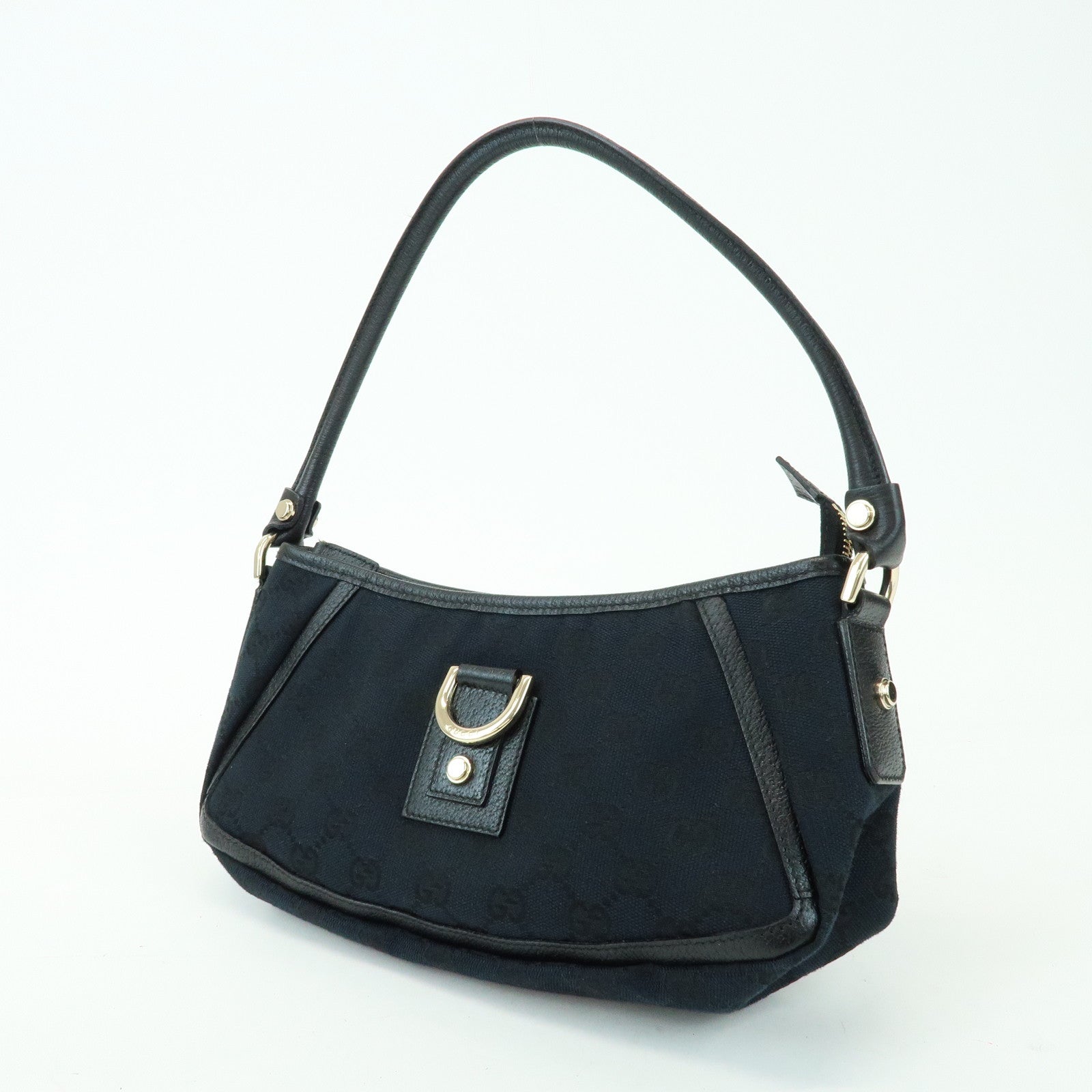 GUCCI Abbey GG Canvas Leather Pouch Shoulder Bag Hand Bag 130939