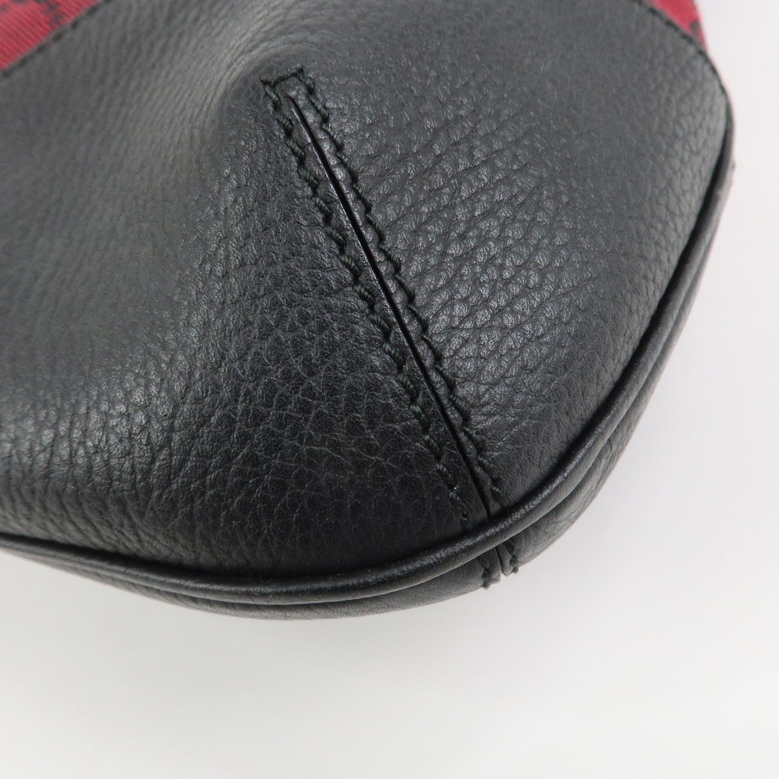 GUCCI GG Canvas Leather Shoulder Bag Red Black 272389