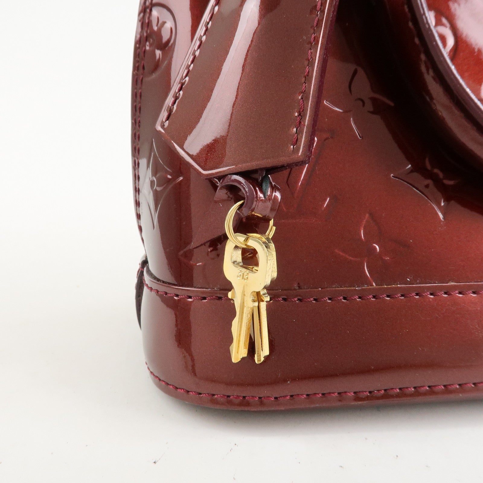 Louis Vuitton Monogram Vernis Alma BB 2Way Hand Bag Rouge M91676 Used