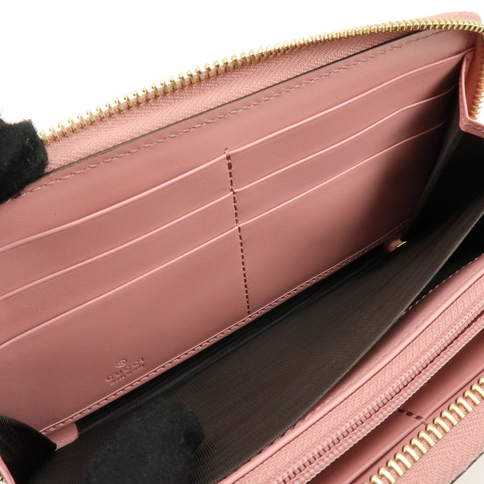 GUCCI Guccissima Leather Icon Zip Around Long Wallet Pink 410102