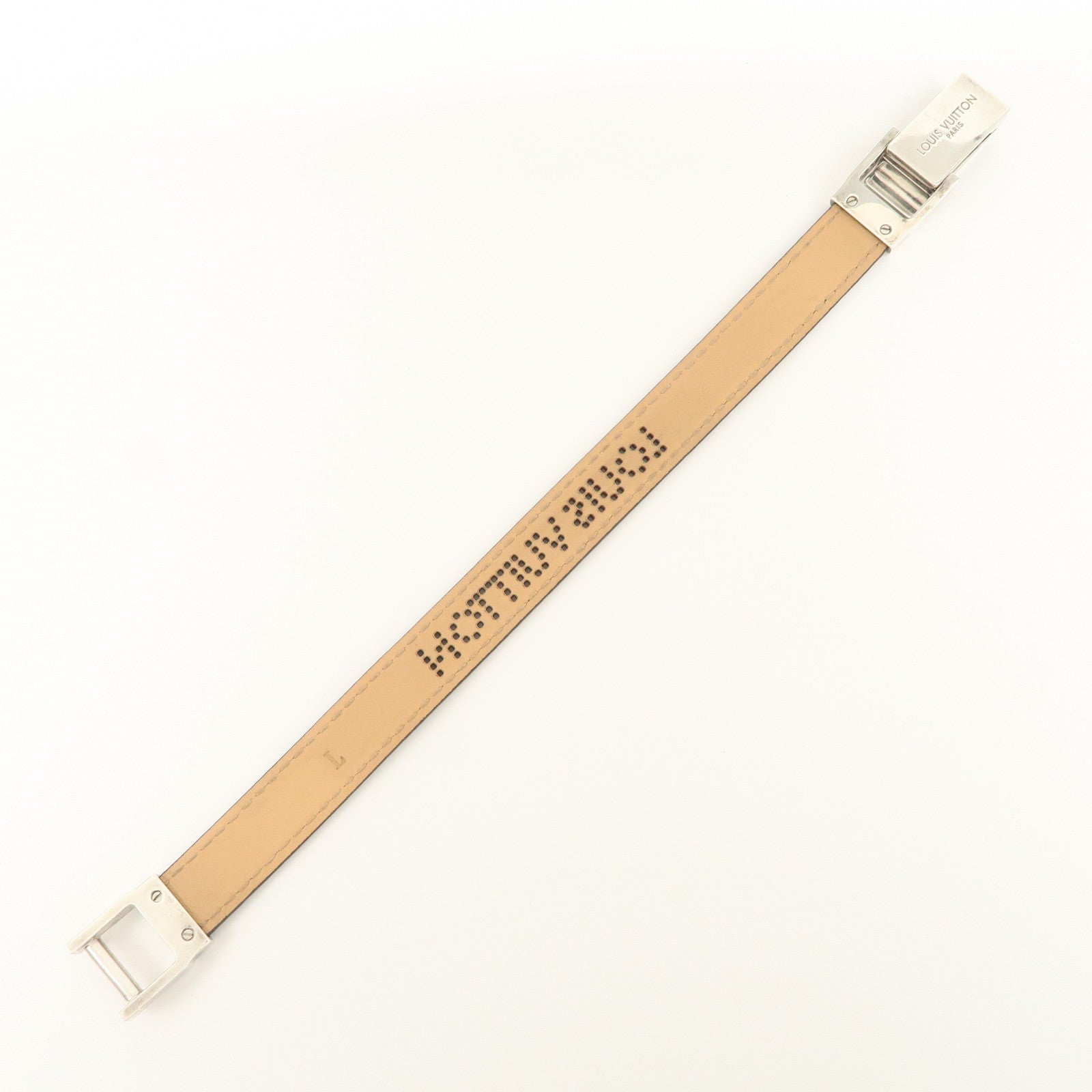 Louis Vuitton Leather Bracelet SV925 Noir Used