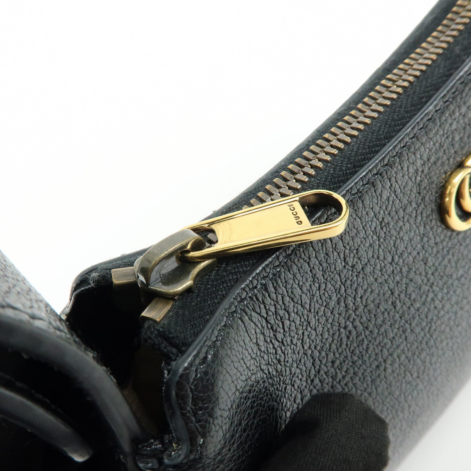GUCCI GG Marmont Leather Small Hand Bag Black 139076