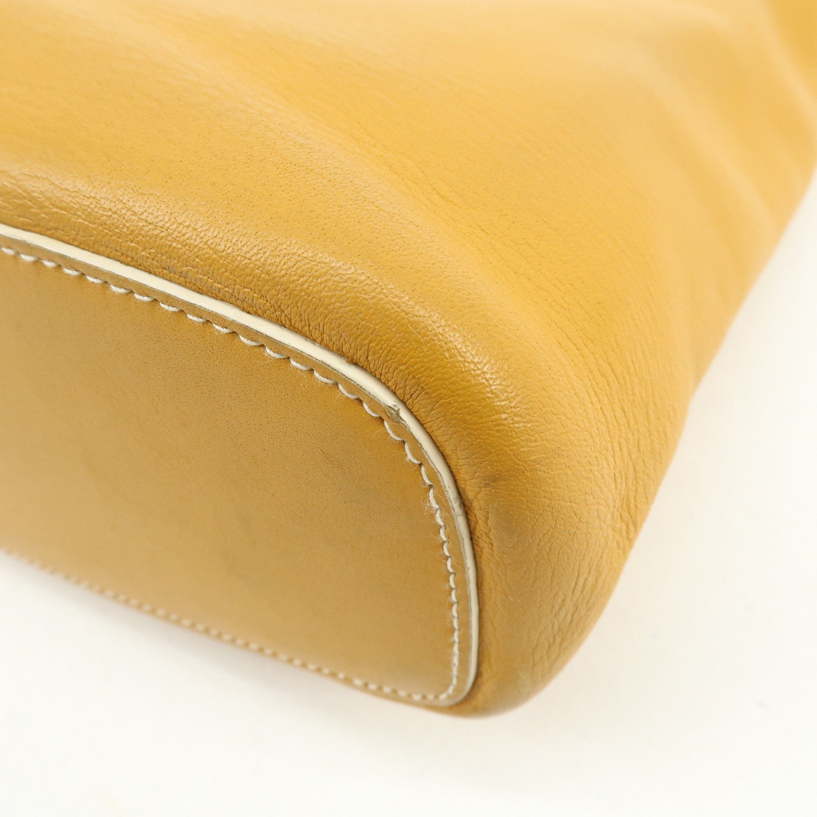 LOEWE Leather Shoulder Bag Hand Bag Light Brown