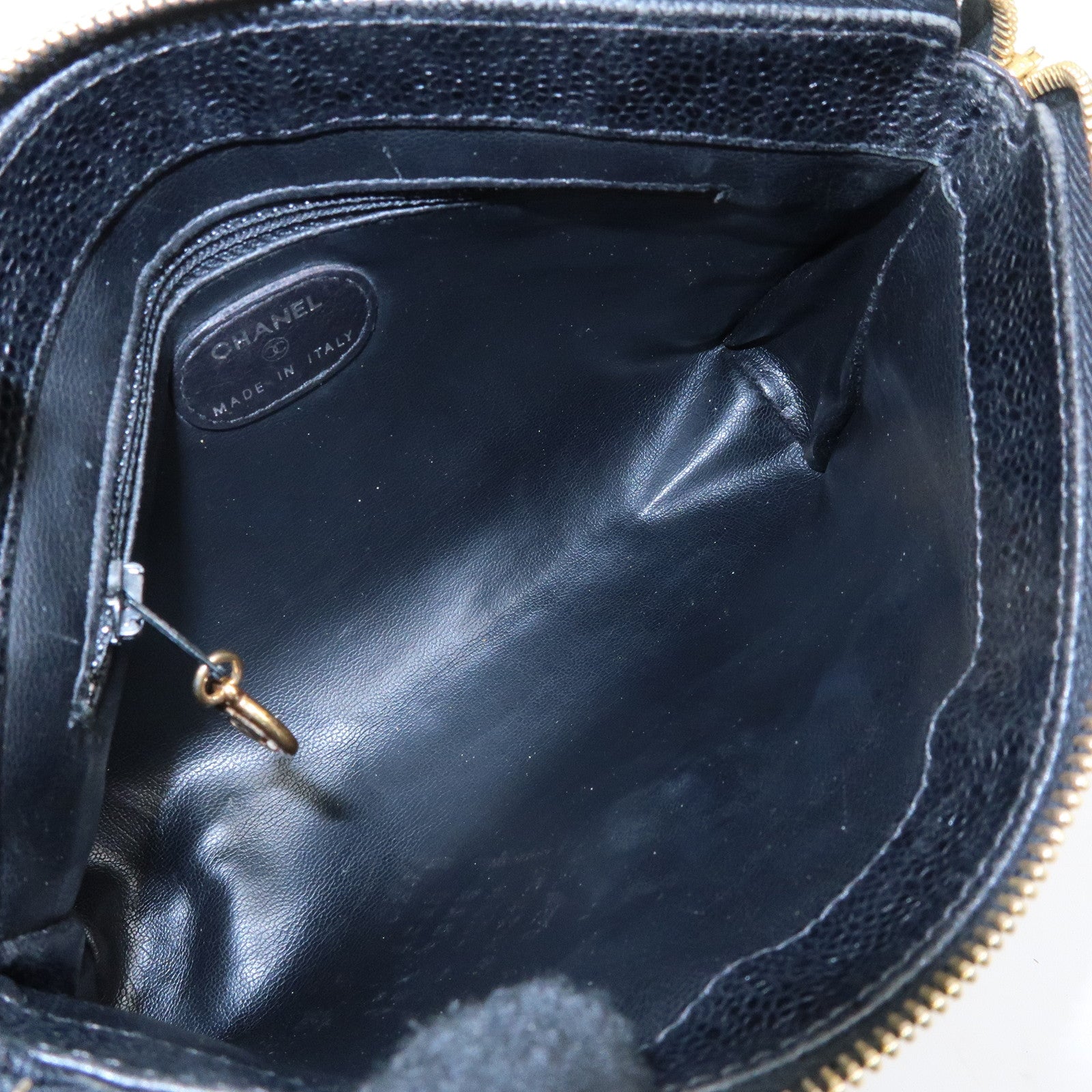 CHANEL COCO Mark Caviar Skin Cosmetic Pouch Makeup Bag Black