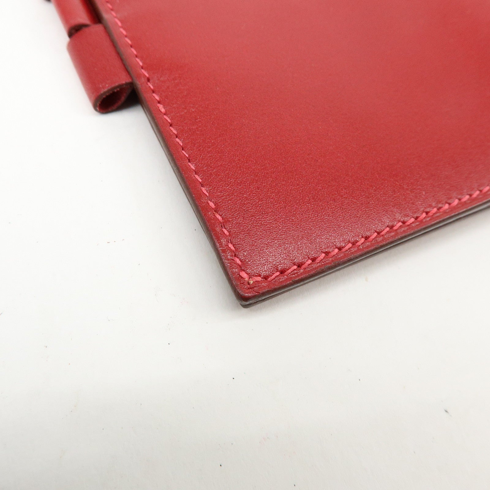 HERMES Chevre Leather Agenda Cover Planner Cover □I Stamped Red