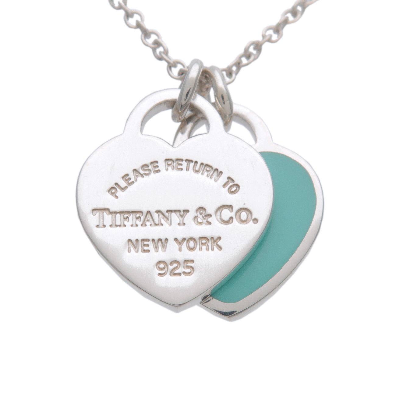Tiffany & Co Return to Tiffany Mini Double Heart Tag Necklace SV925