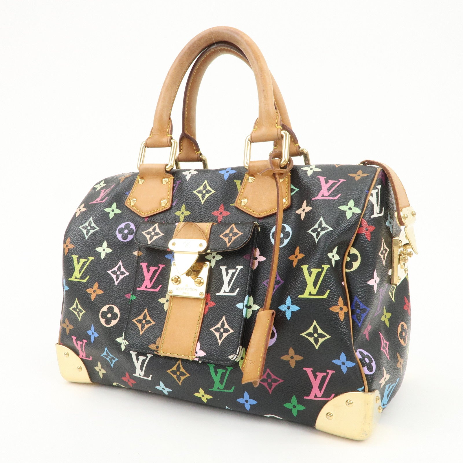 Louis Vuitton Monogram Multicolor Speedy 30 Boston Bag Noir M92642