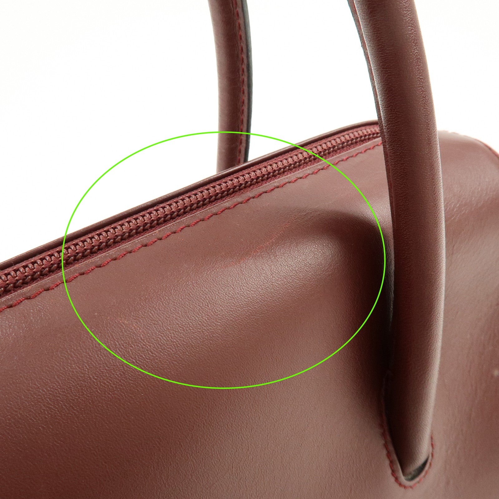 Cartier Must de Cartier Leather Hand Bag Tote Bag Bordeaux