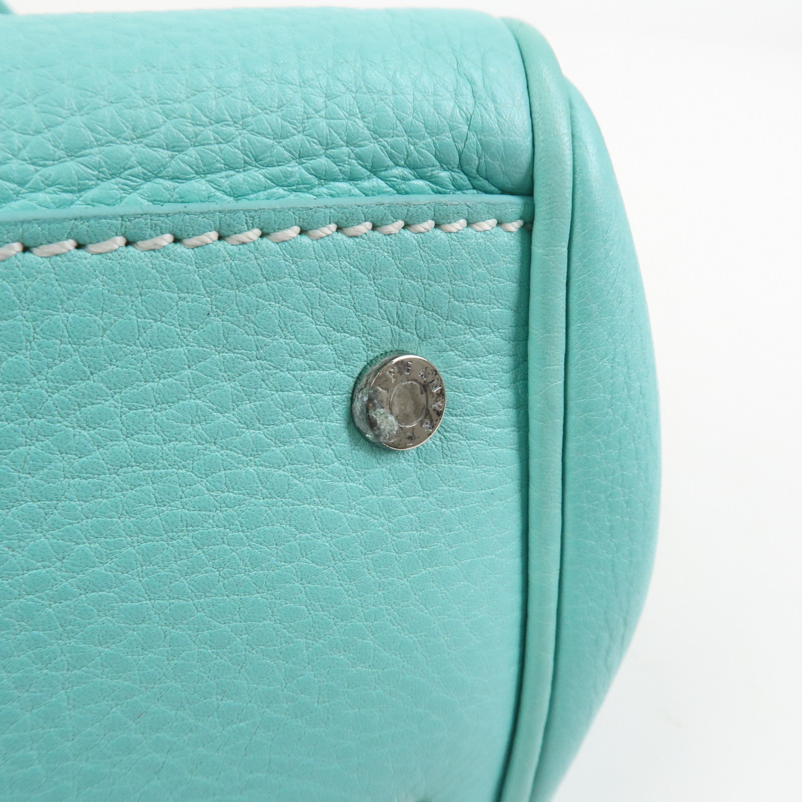 Tiffany & Co Manhattan Leather Hand Bag Tiffany Light Blue