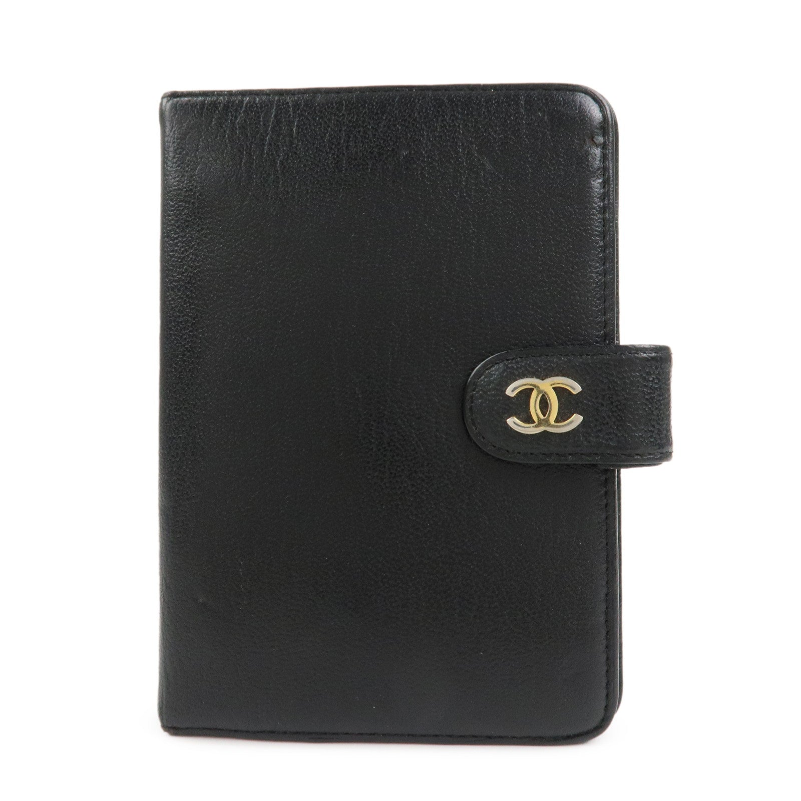 CHANEL COCO Mark Leather Planner Cover Agenda Black