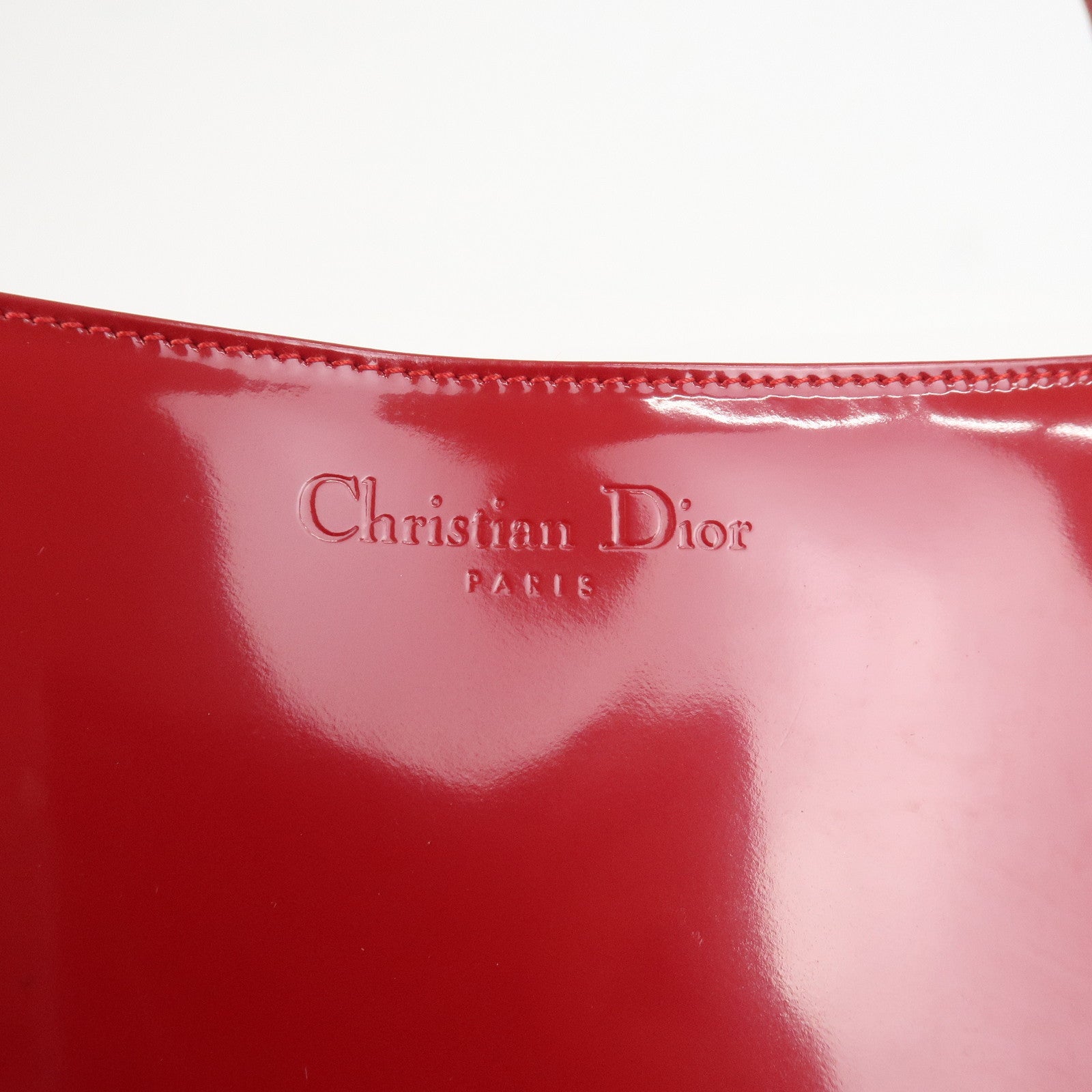 Christian Dior Cannage Patent Leather One Shoulder Bag Red