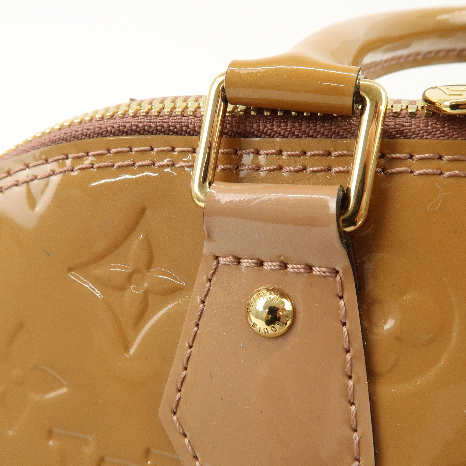 Louis Vuitton Monogram Vernis Alma PM Hand Bag Rose Velours M91583