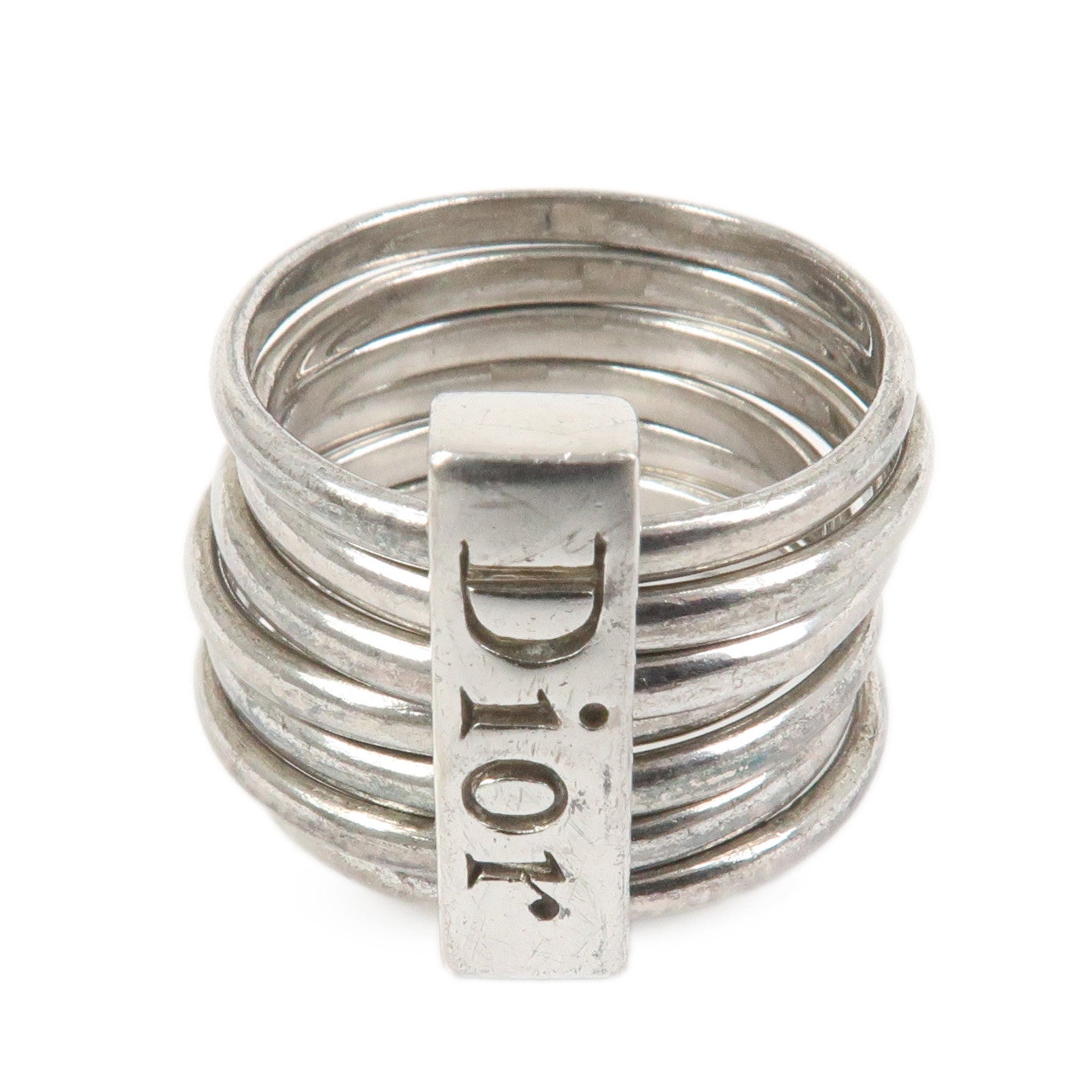 Christian Dior Logo Multi Band Ring SV925 Silver US6.5 EU53.5
