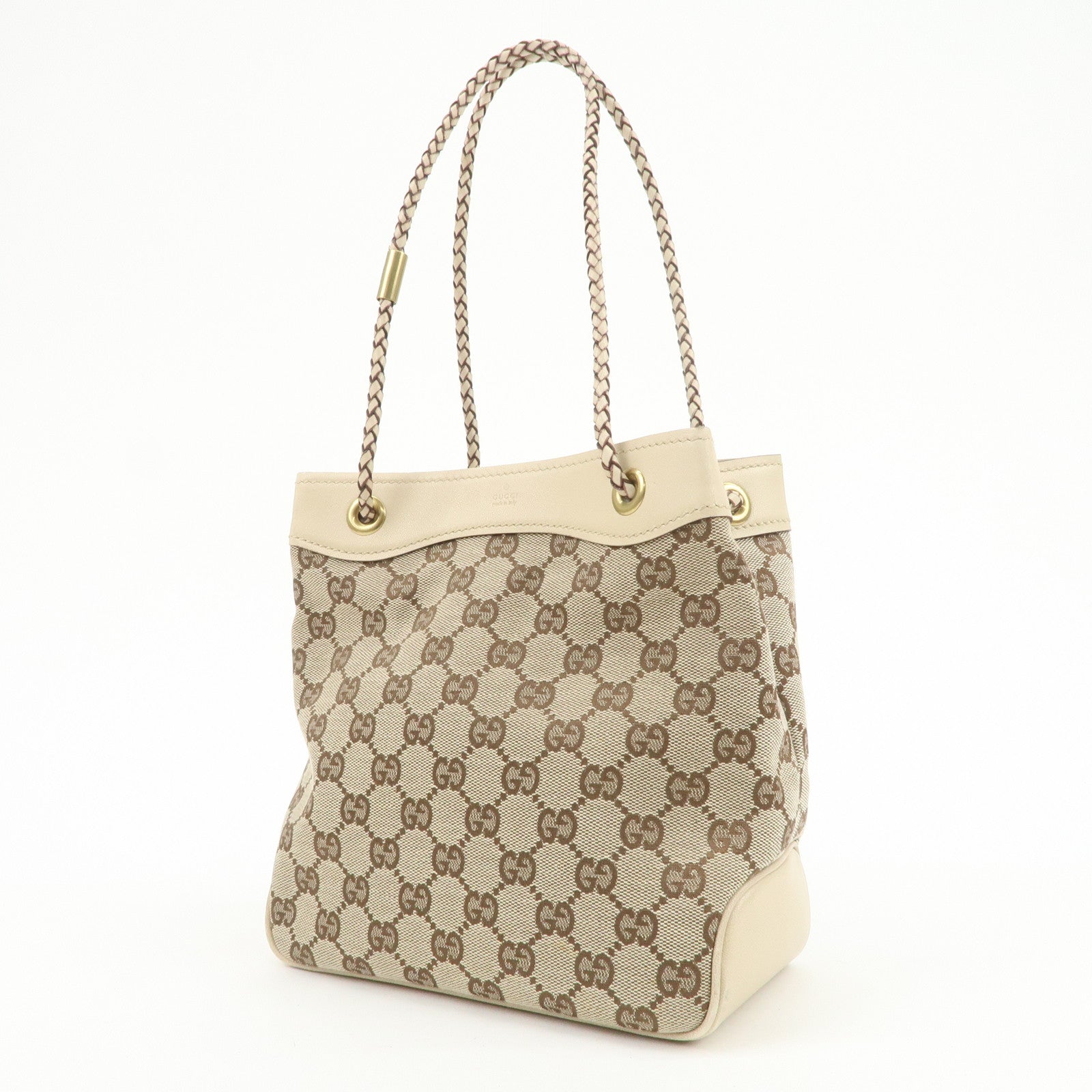 GUCCI GG Canvas Leather Shoulder Bag Hand Shoulder Bag Ivory 109143