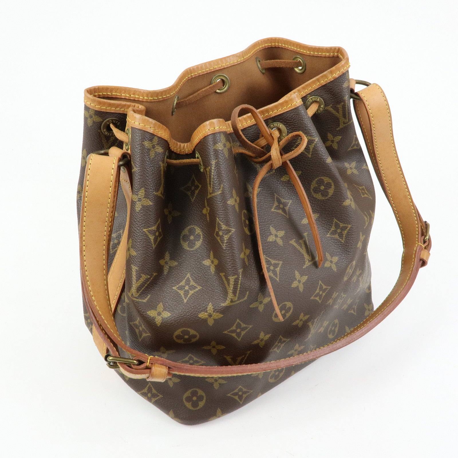 Louis Vuitton Monogram Petit Noe Shoulder Bag Brown M42226