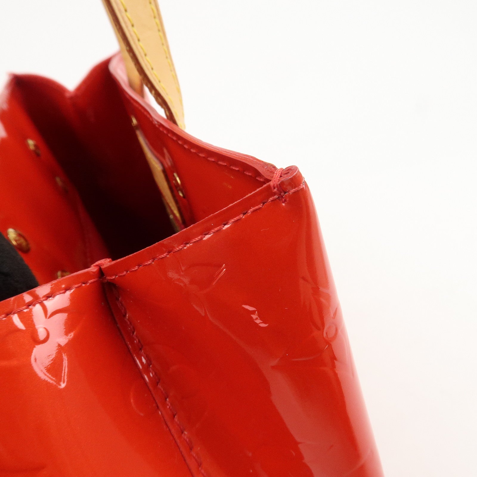 Louis Vuitton Monogram Vernis Leather Lead PM Hand Bag Rouge M91088