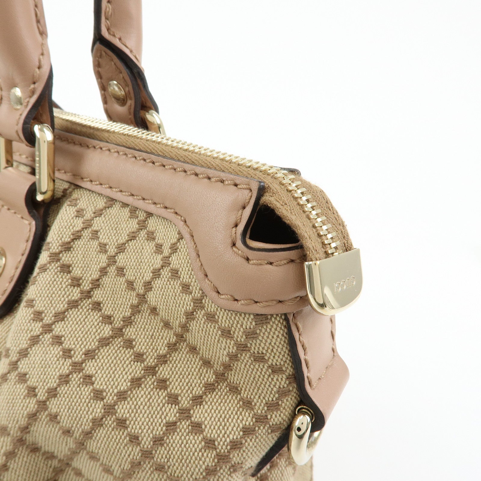 GUCCI Sukey Interlocking G Diamante 2Way Shoulder Bag Beige 247902