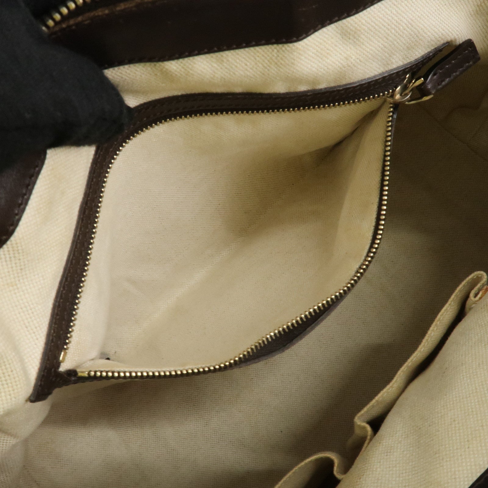 GUCCI Sherry GG Canvas Leather 2Way Tote Bag Beige Brown 257341 Used