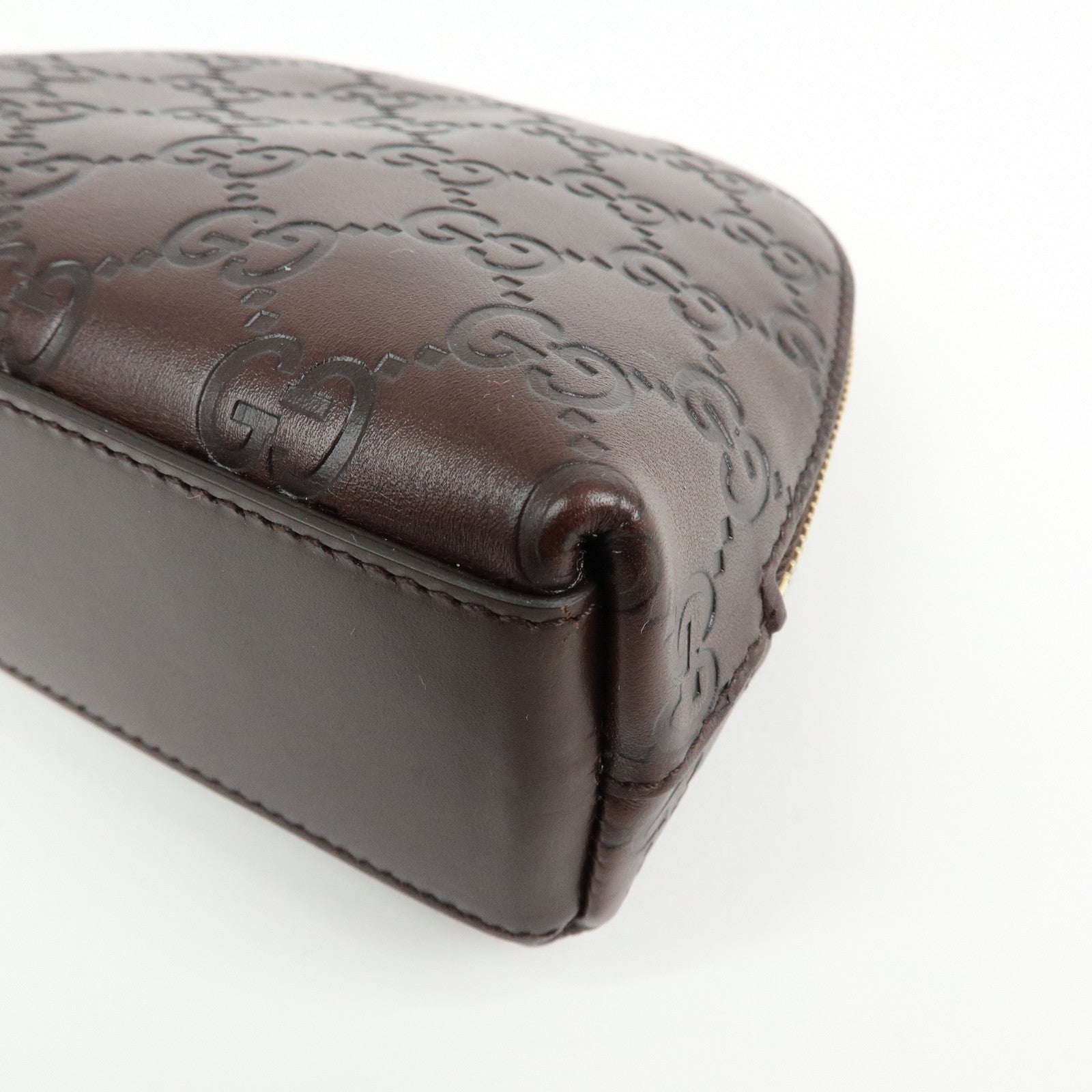 GUCCI Guccissima Leather Cosmetic Pouch Brown 141810