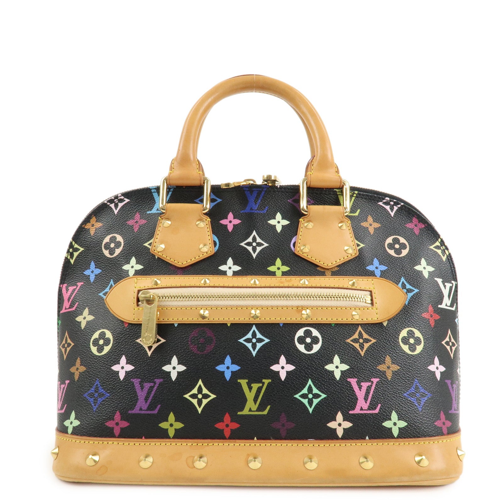 Louis Vuitton Monogram Multicolor Alma Hand Bag Noir M92646 Used