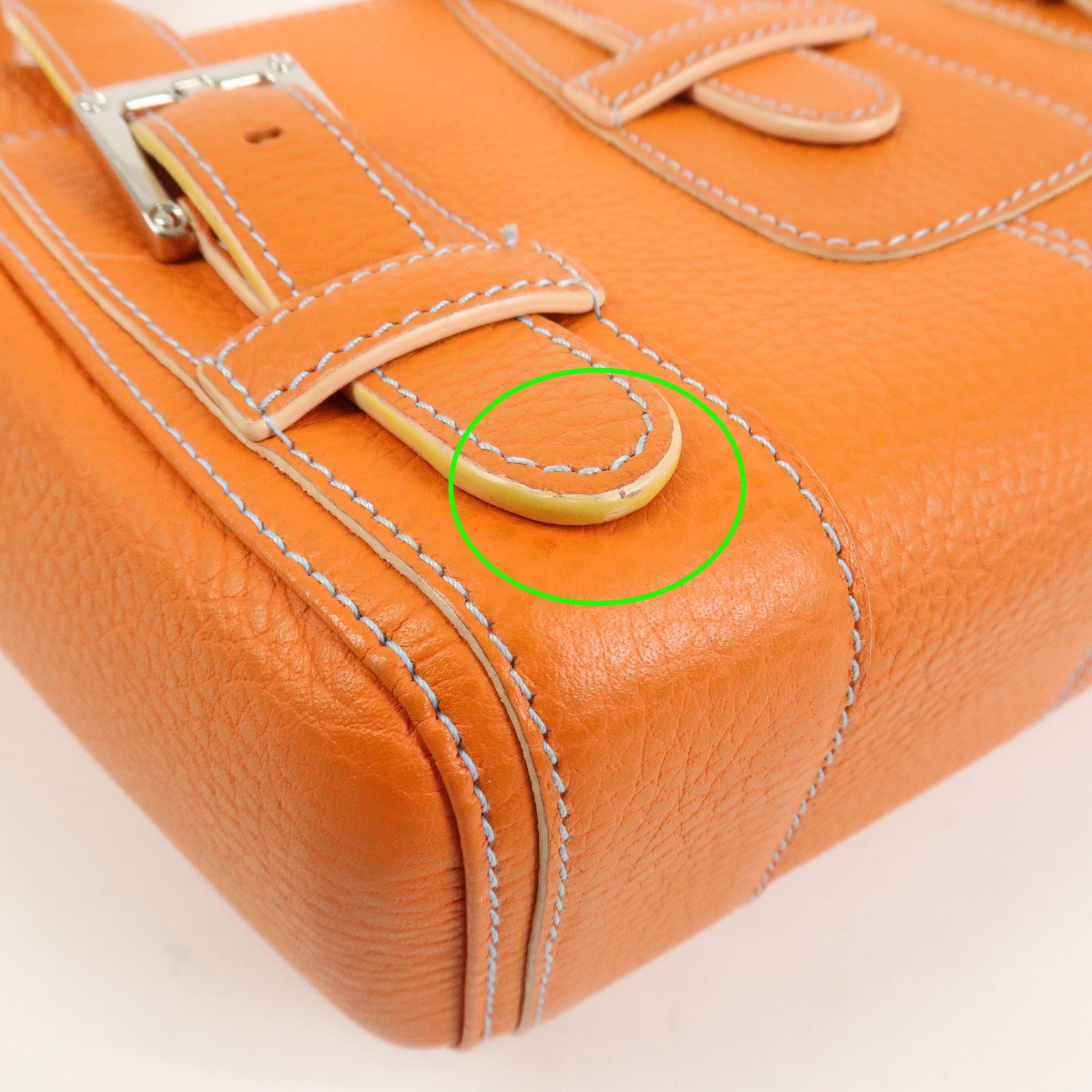 LOEWE Senda Leather Hand Bag Orange