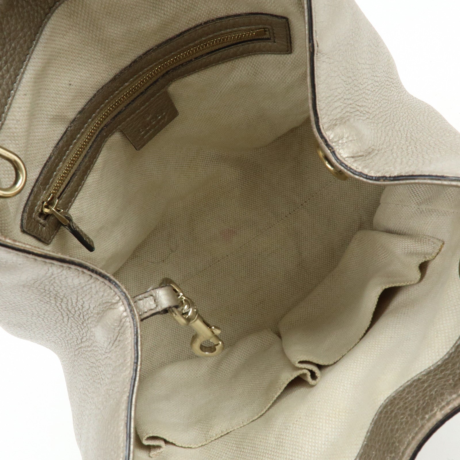 GUCCI SOHO Interlocking G 2Way Bag Hand Bag Champaign Gold 336751