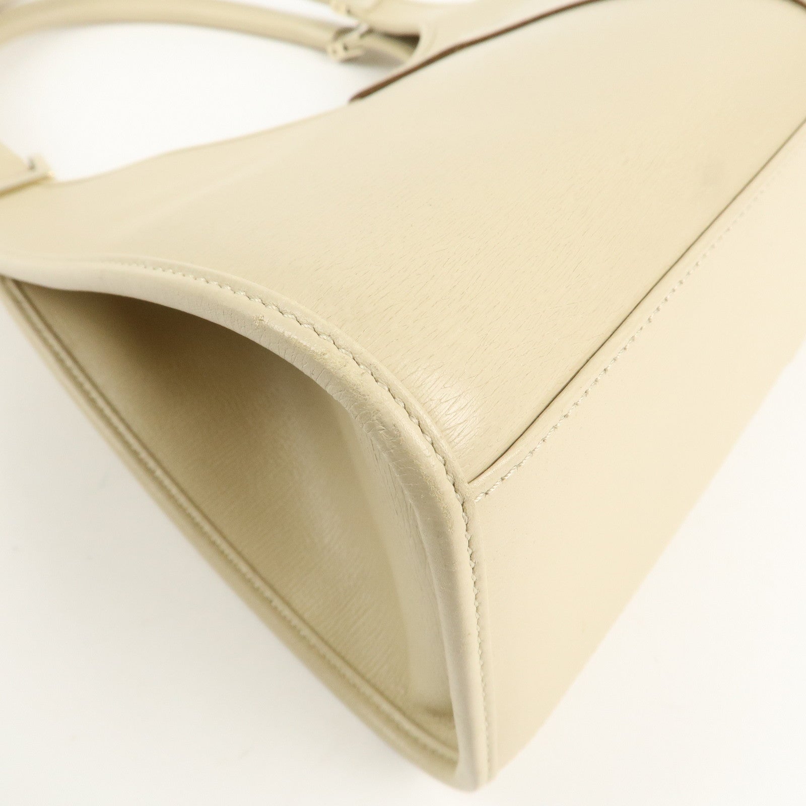 GUCCI Jackie Leather Shoulder Bag Hand Bag Light Beige 002 1067 Used