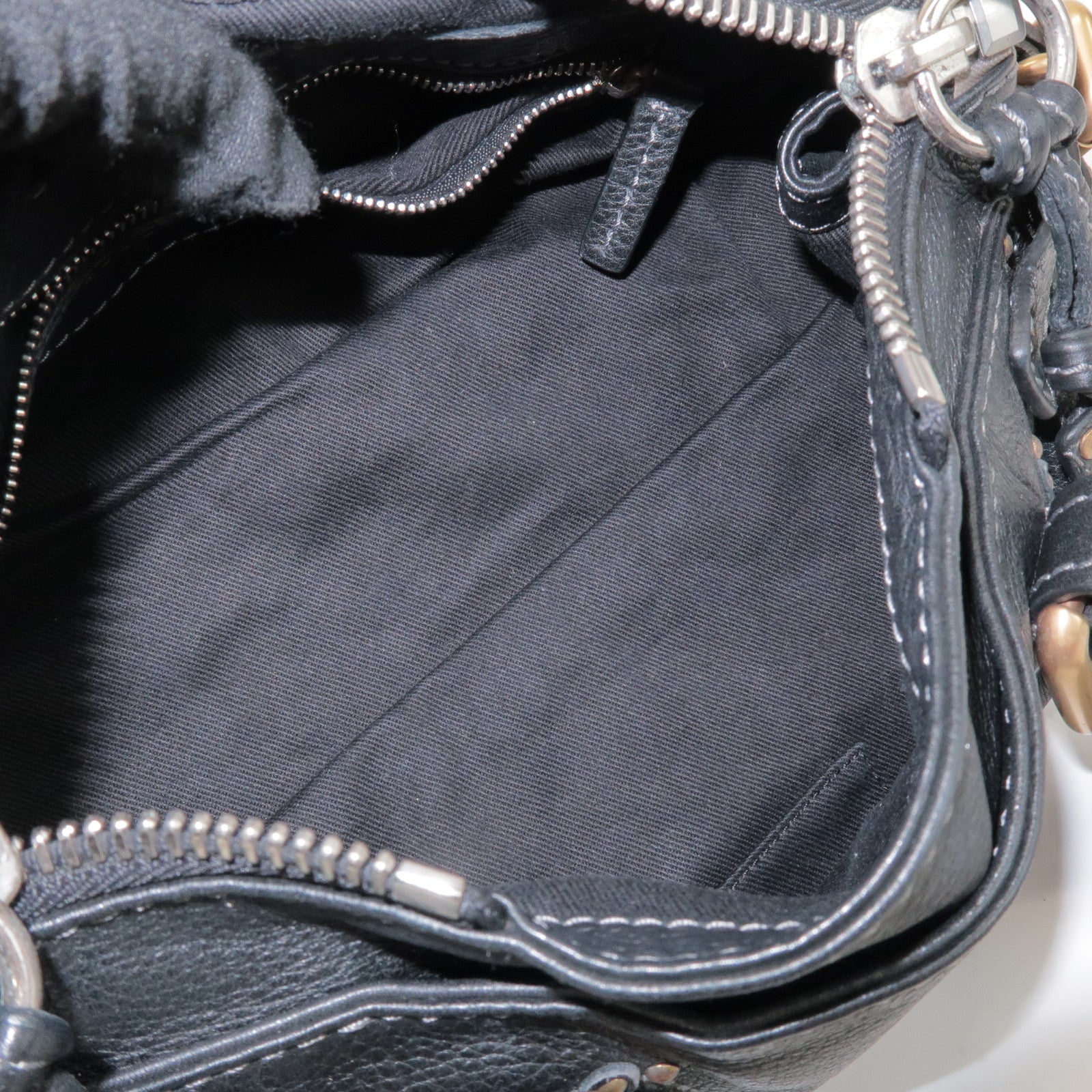 Chloe Logo Paddington Mini Leather Hand Bag Cadena Black