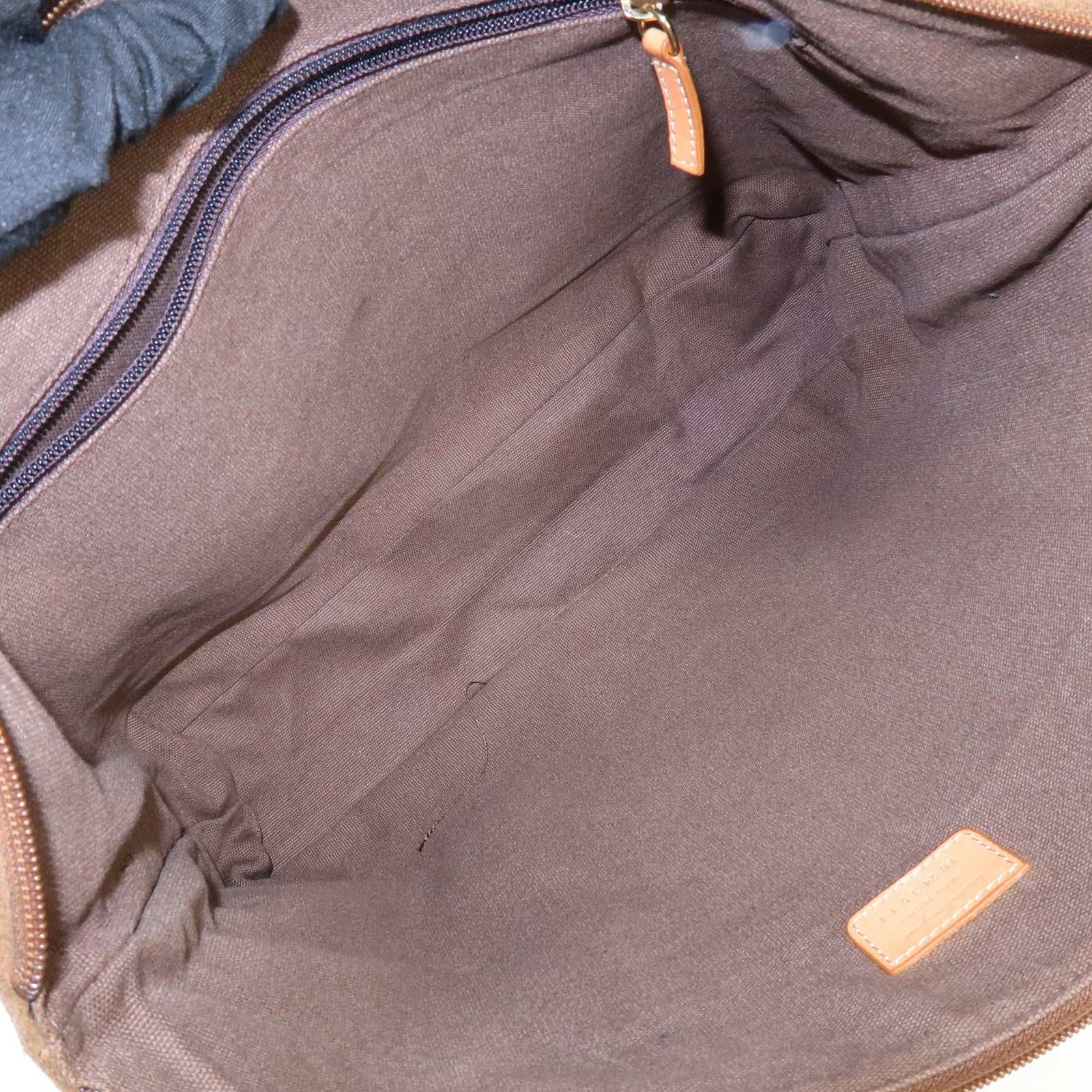 Ferragamo Suede Leather Tote Bag Shoulder Bag Hand Bag Brown