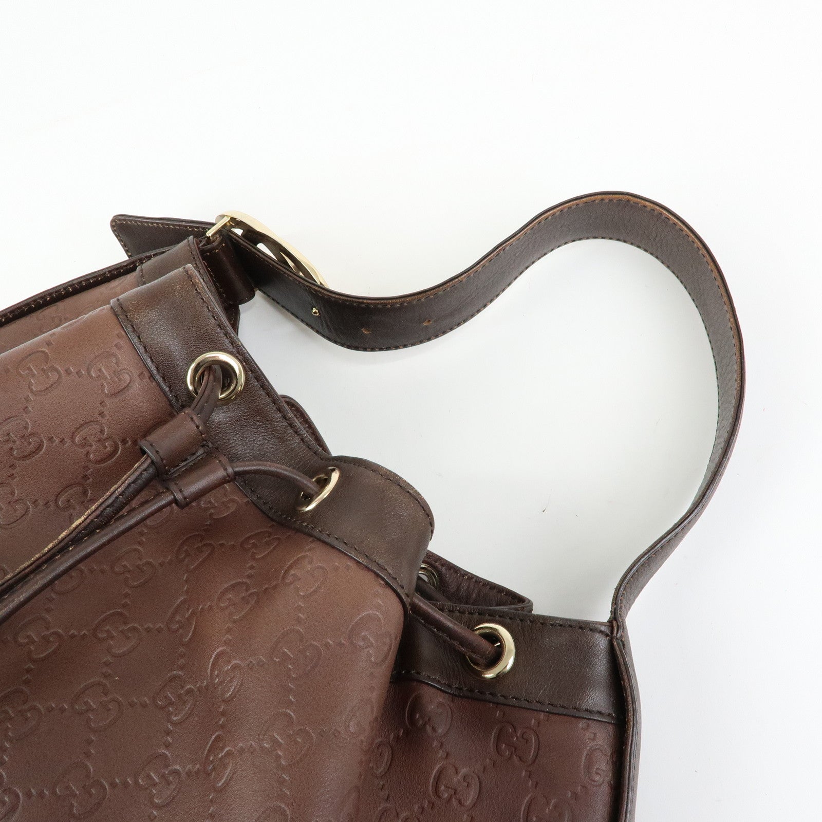 GUCCI Interlocking G Guccissima Leather Shoulder Bag Brown 223951