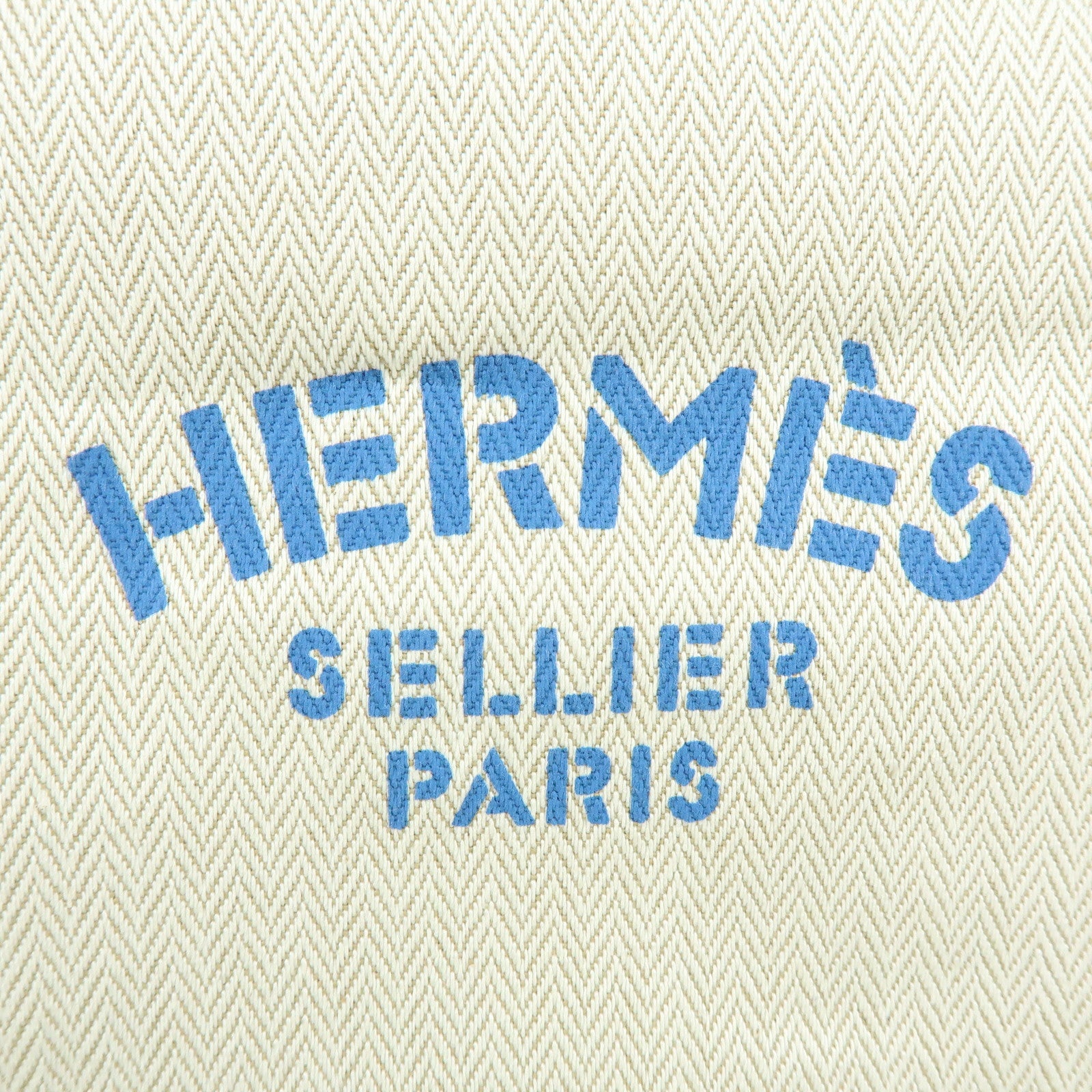 HERMES Aline PM Canvas Leather Shoulder Bag Hand Bag Natural Blue