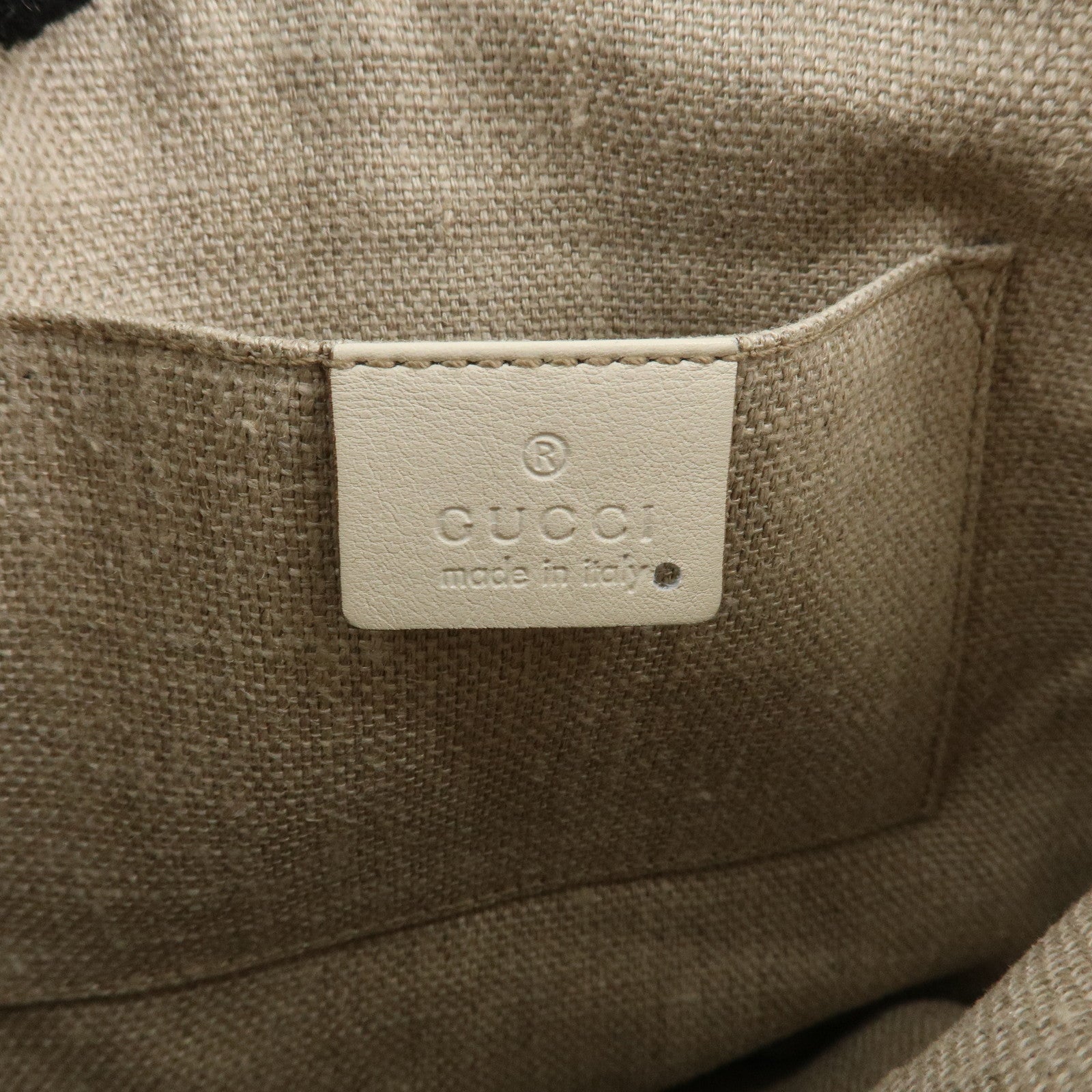 GUCCI Sherry Leather Shoulder Bag Ivory Used