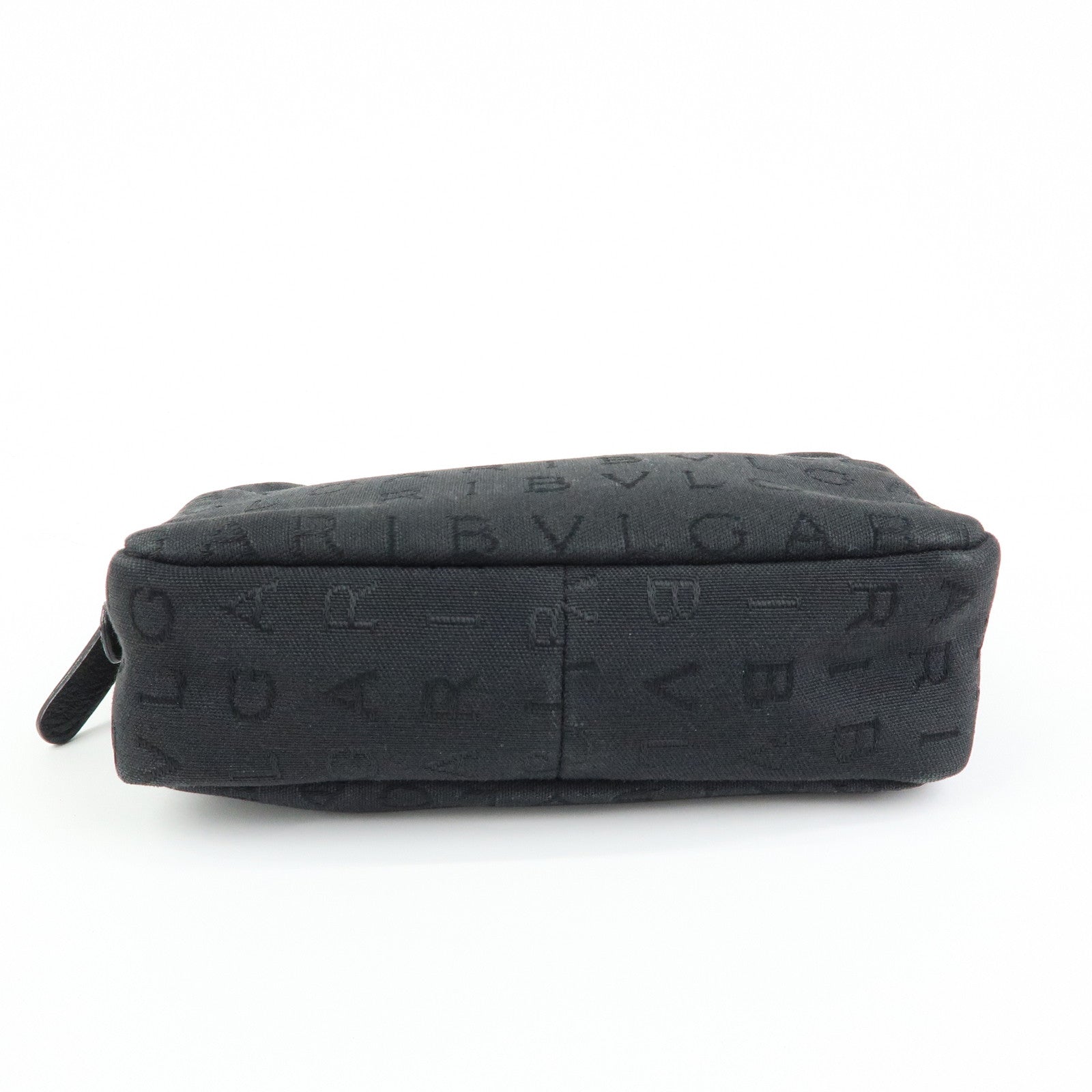 BVLGARI Logo Canvas Pouch Cosmetic Pouch Accessary Pouch Black