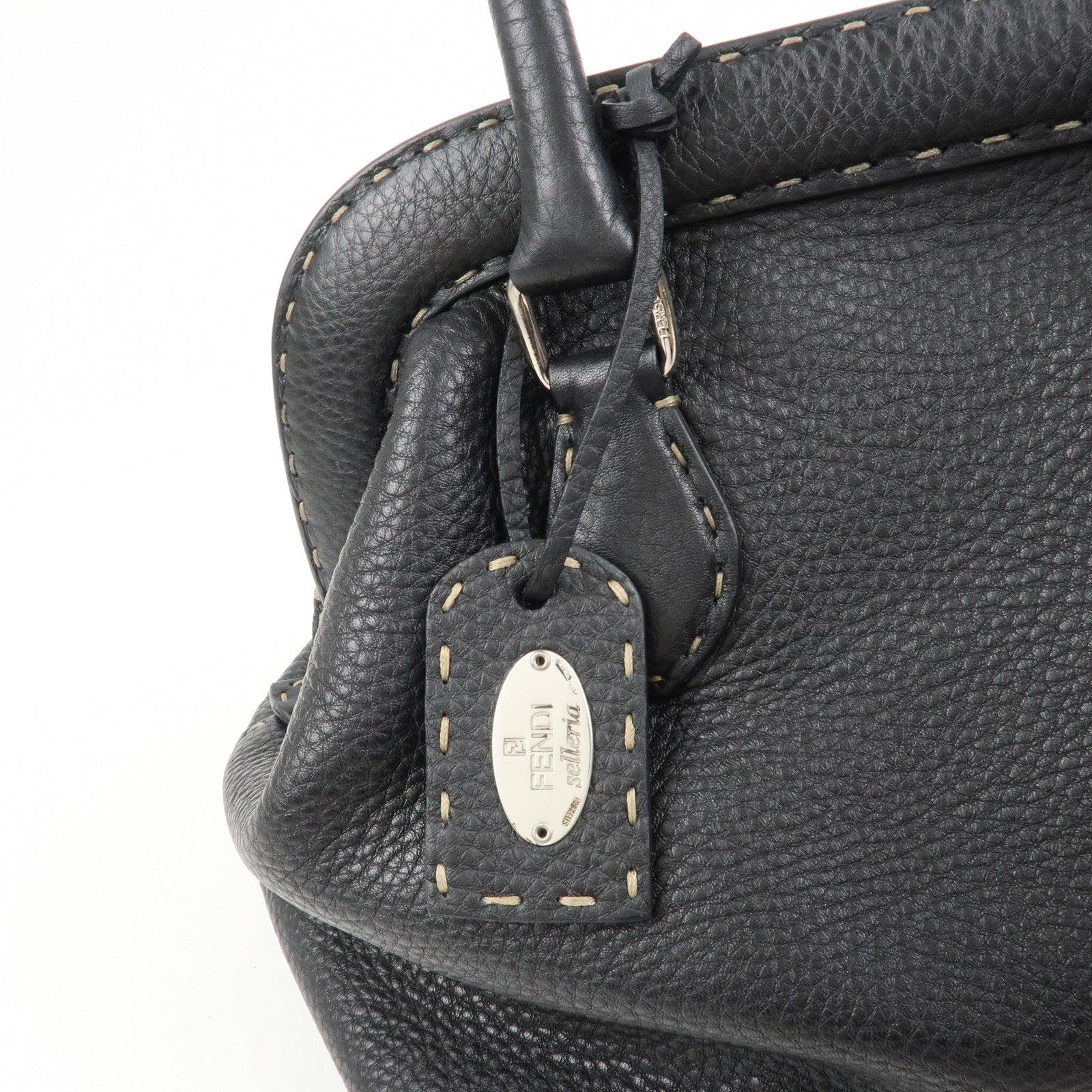 FENDI Seleria Doctor's Bag Hand Bag Black 8BN075