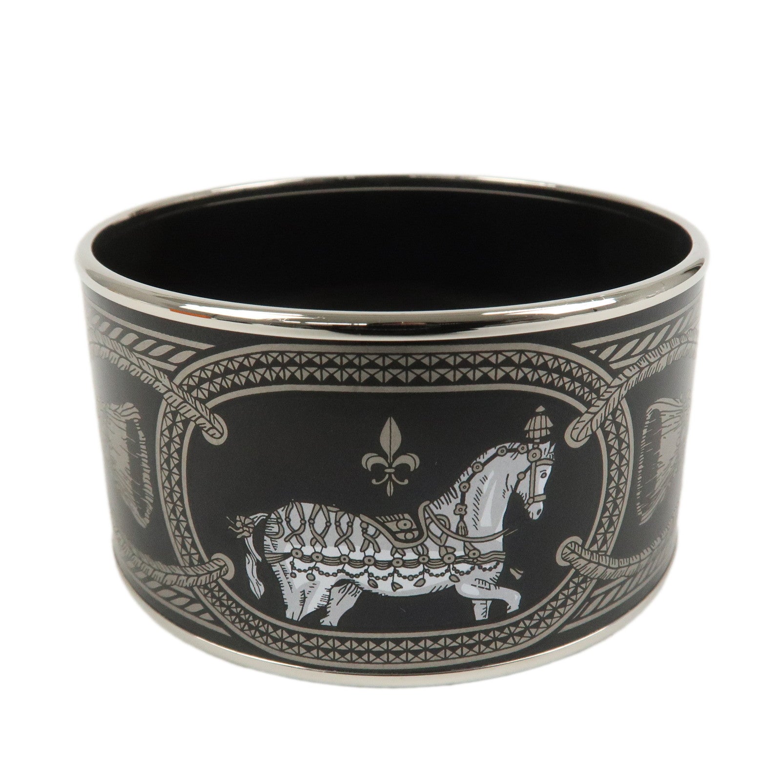 HERMES Email TGM Bangle Bracelet Black